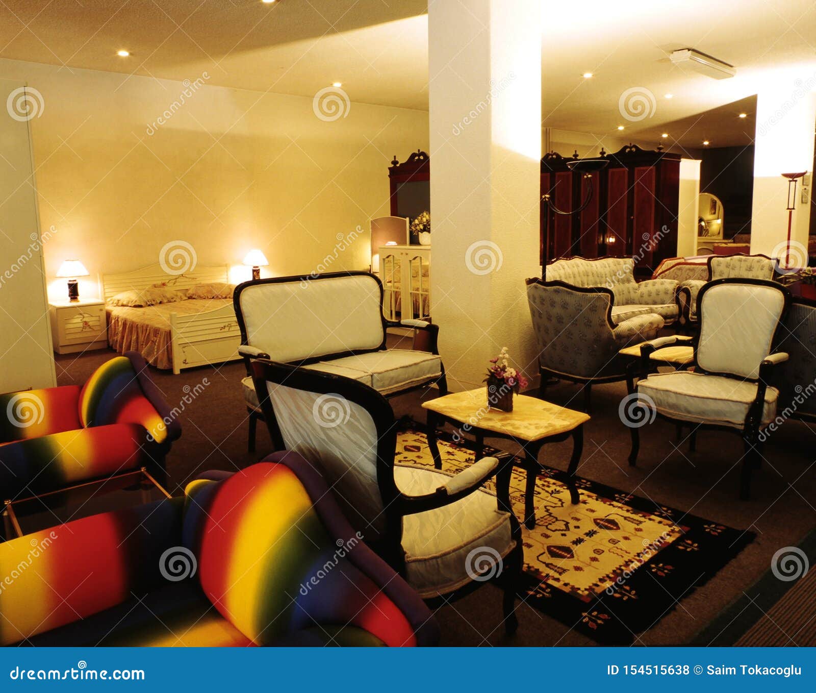 Modern Design Dining Room, Bedroom, Living Room Sets Stock Photo