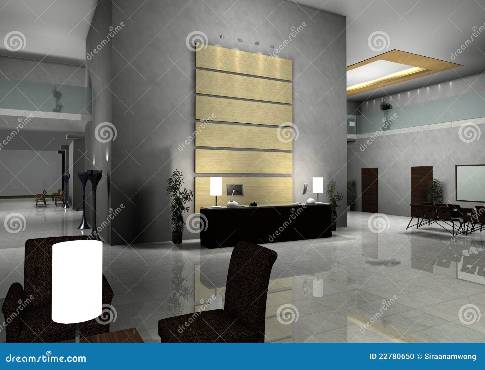 Modern Design Interior Of Hall Corridor Stock Illustration