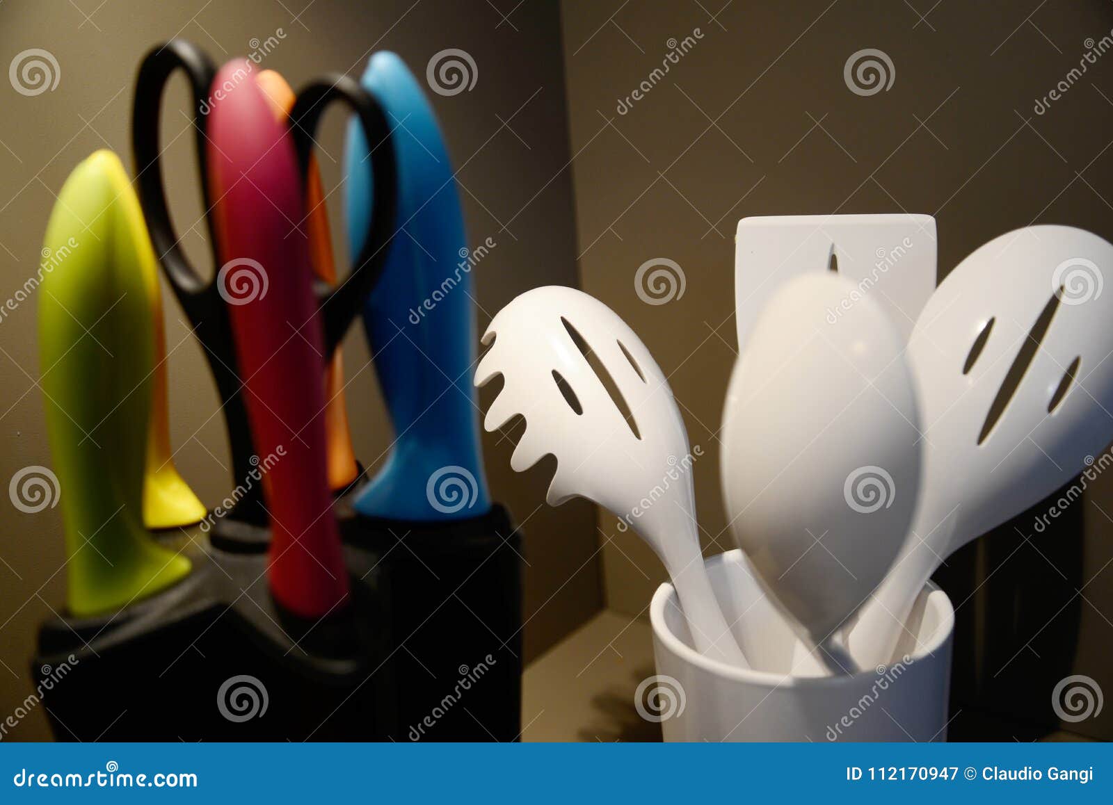 Modern Design Kitchen Accessories Stock Image Image of ladle, white