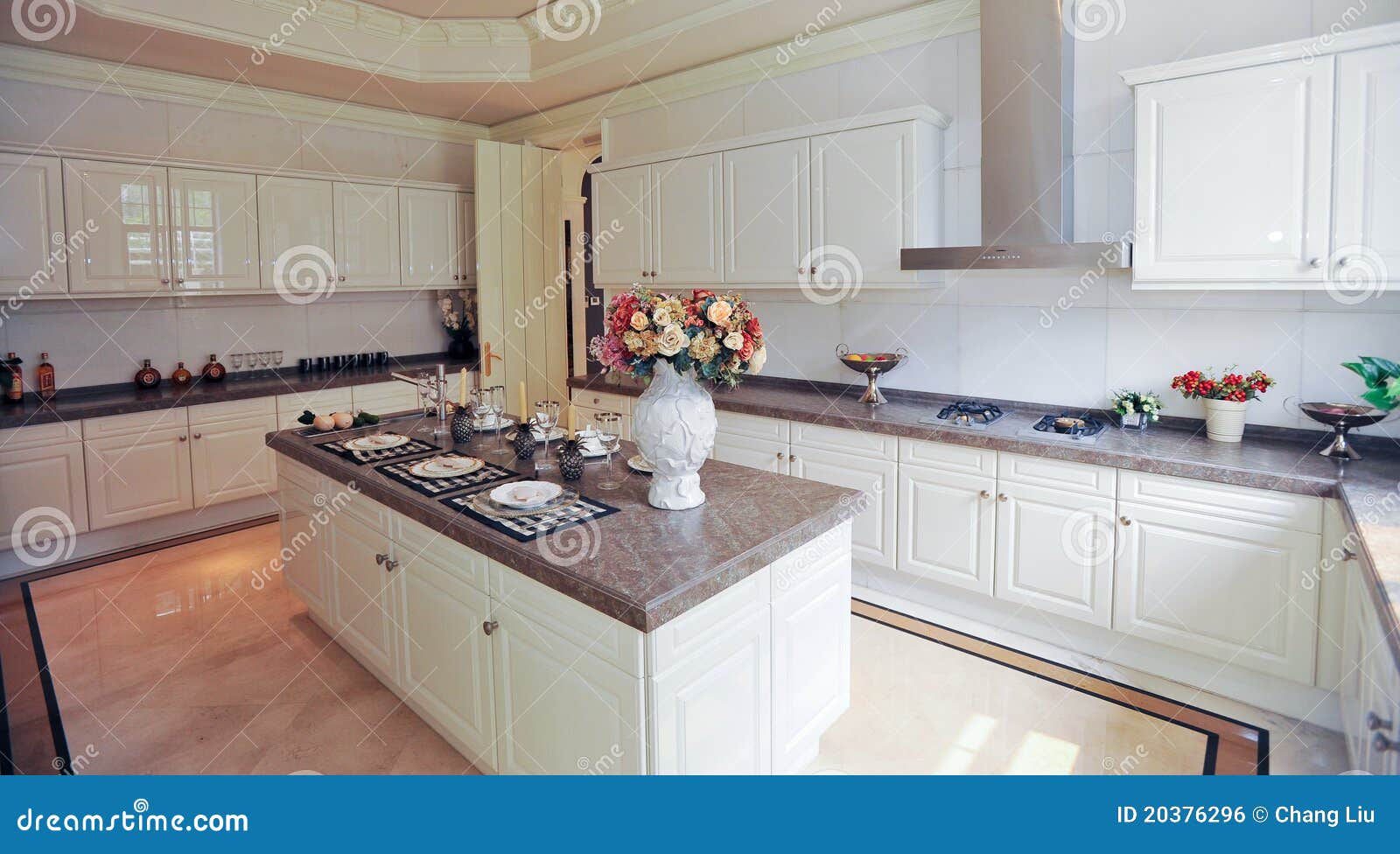 Modern Design Kitchen White Cupboard Stock Photo Image of design