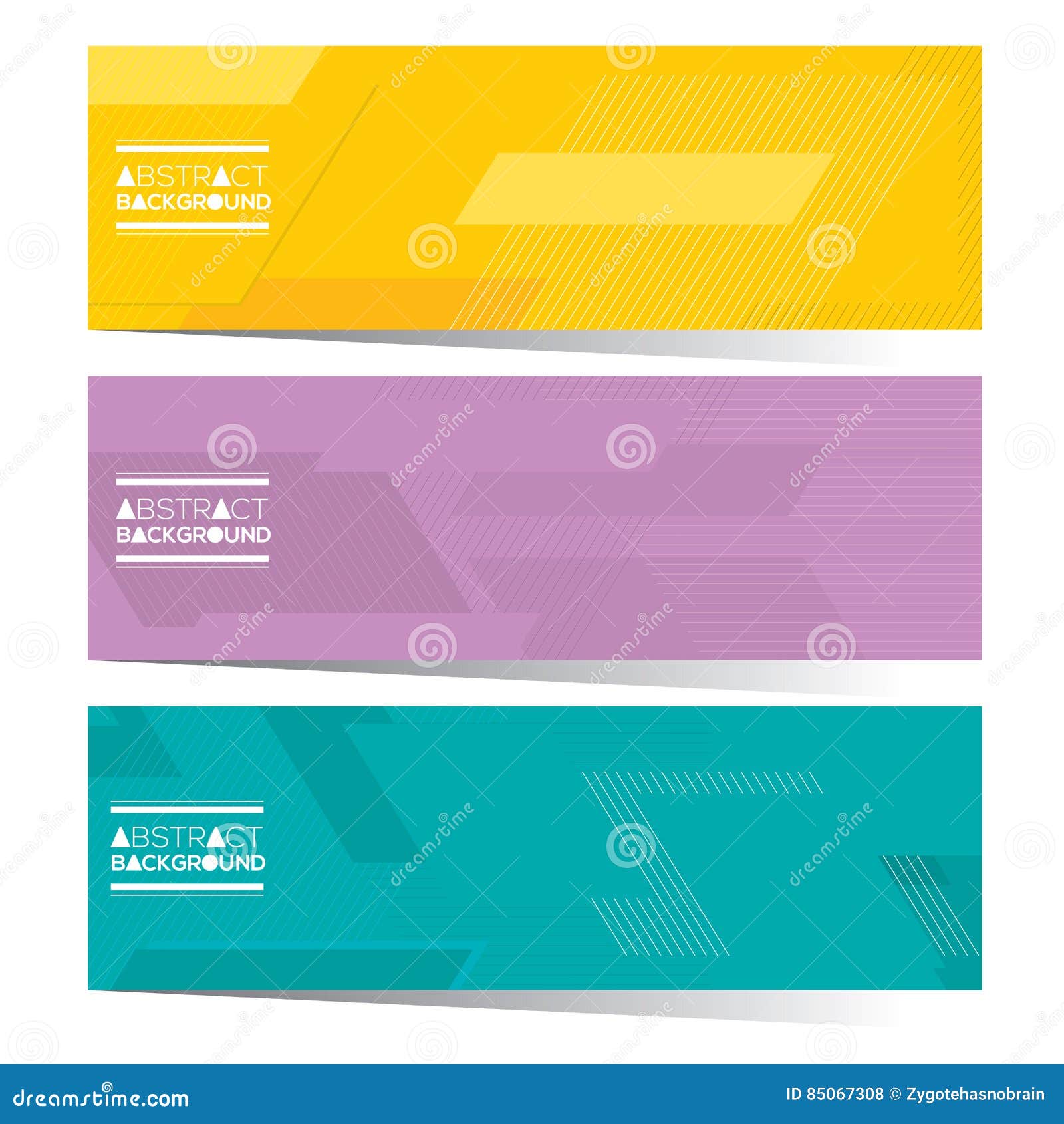 modern  set of three colorful graphic horizontal banners