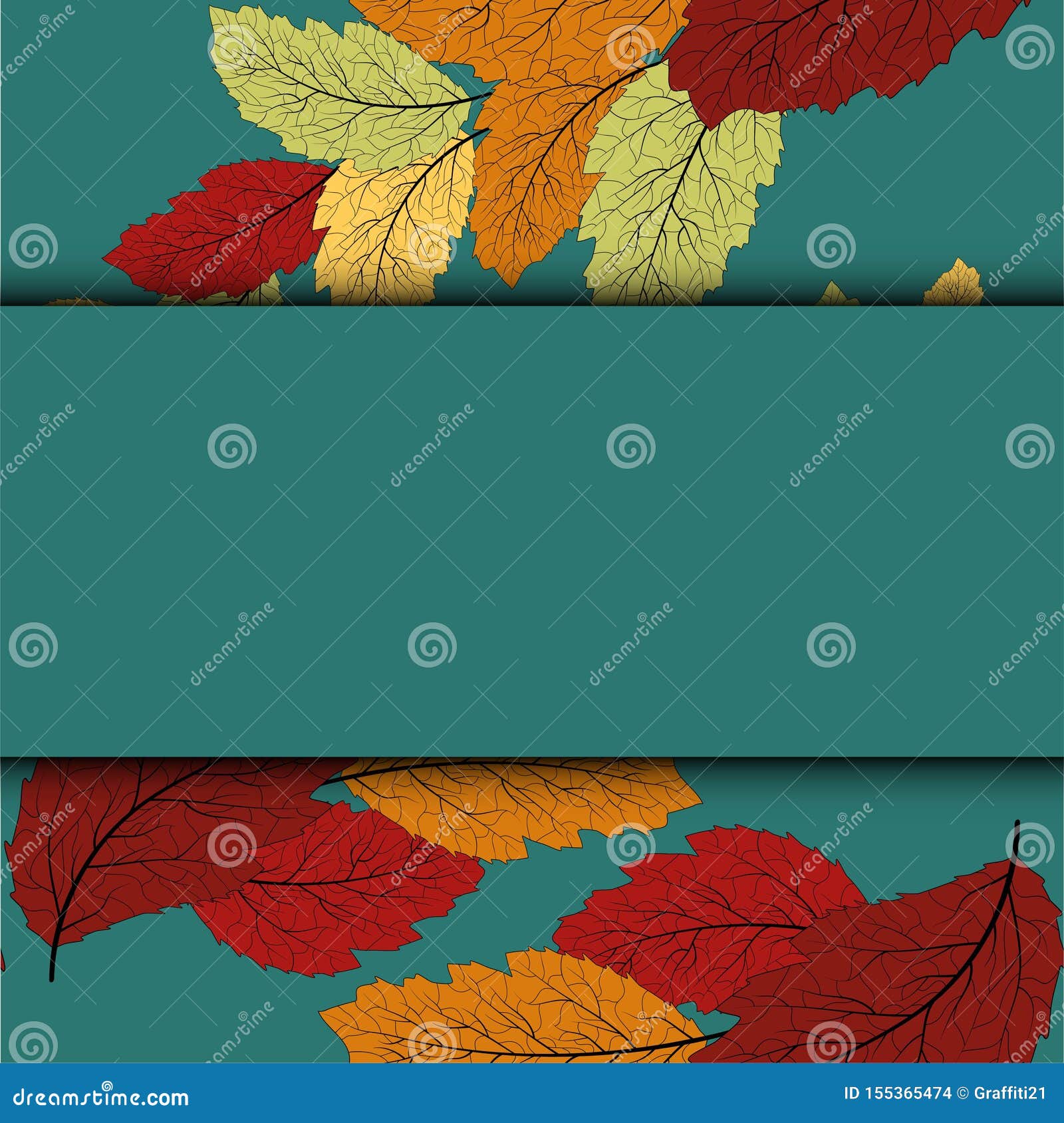 Modern Design Template with Red Autumn Leaves. Autumn Leaves for