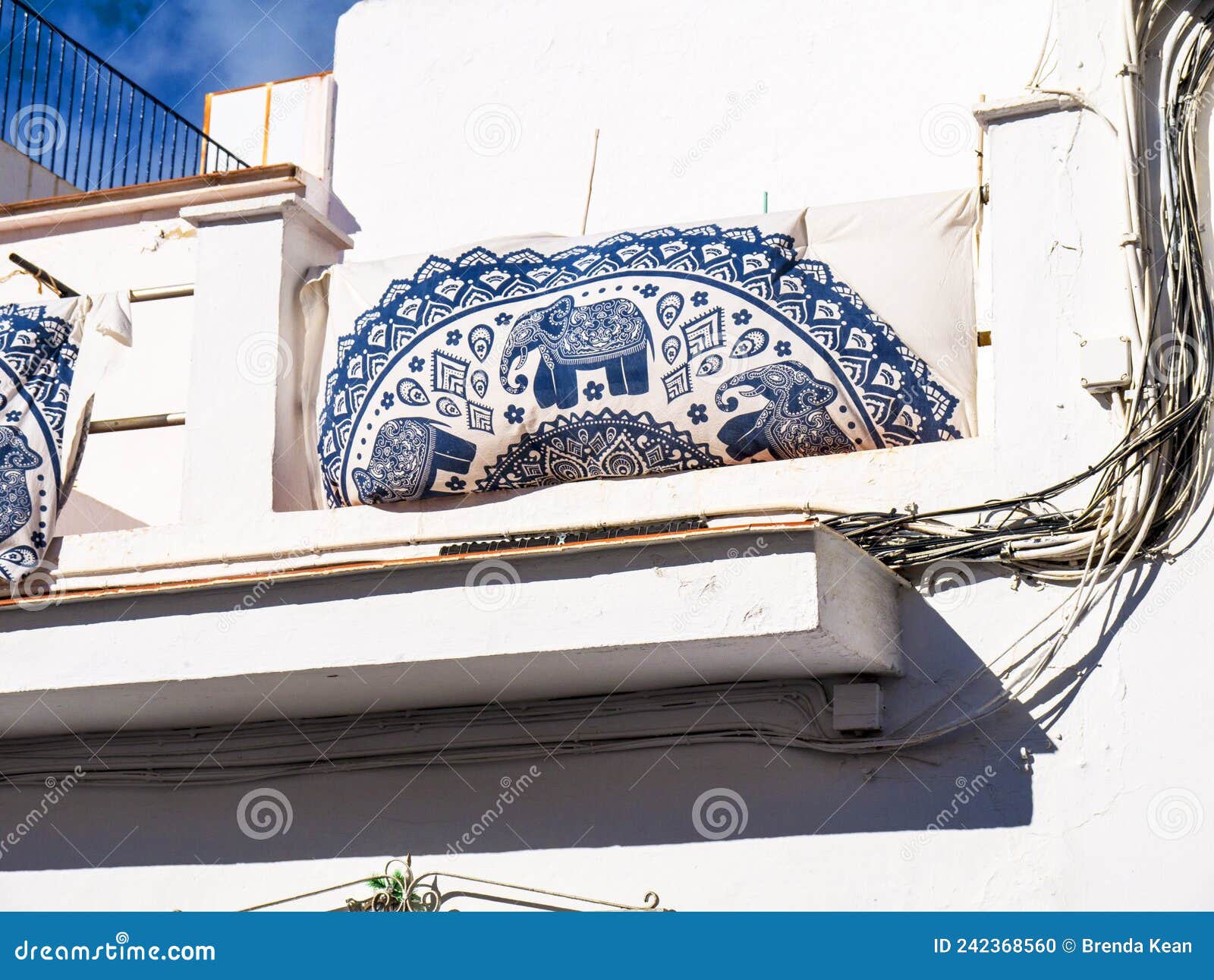 architectural details behind the burriana beach in nerja in spain