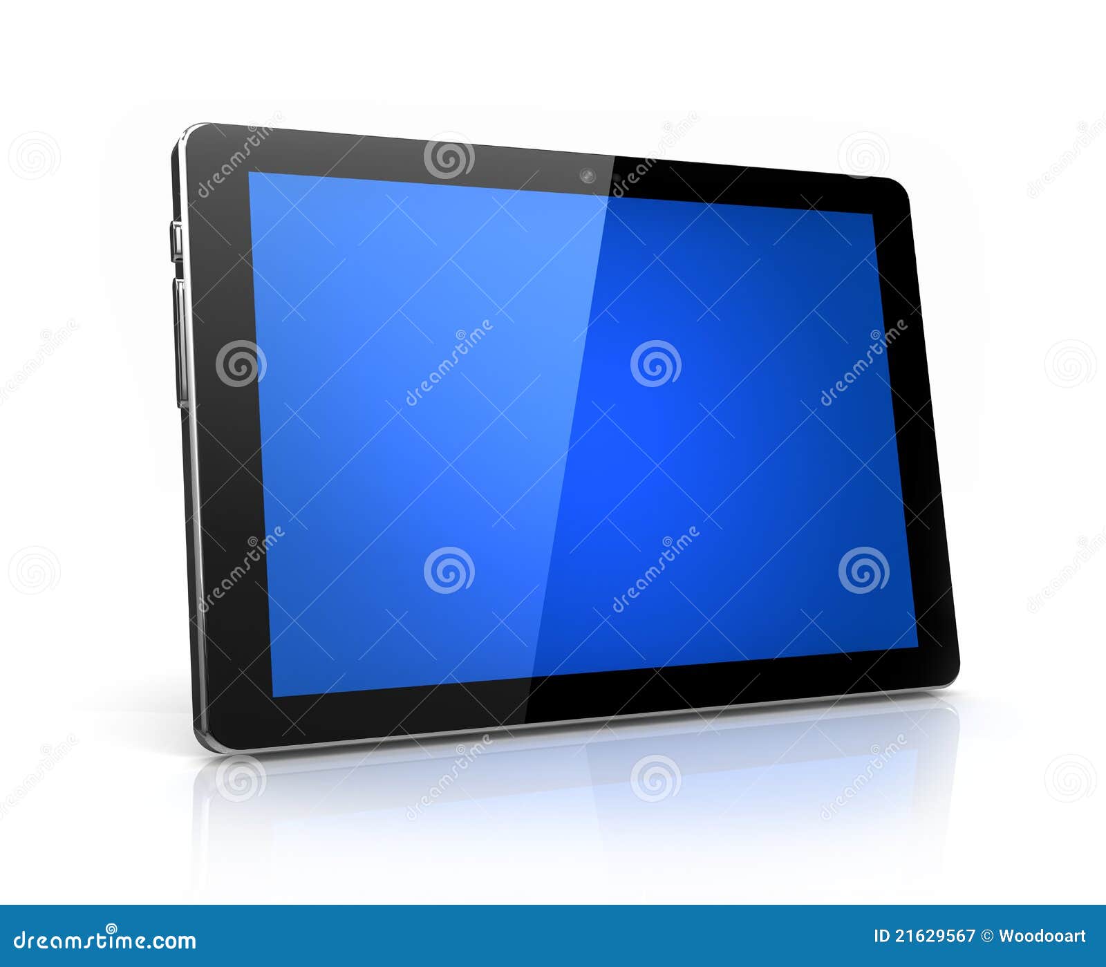 Modern Digital Tablet with Blue Screen Stock Illustration