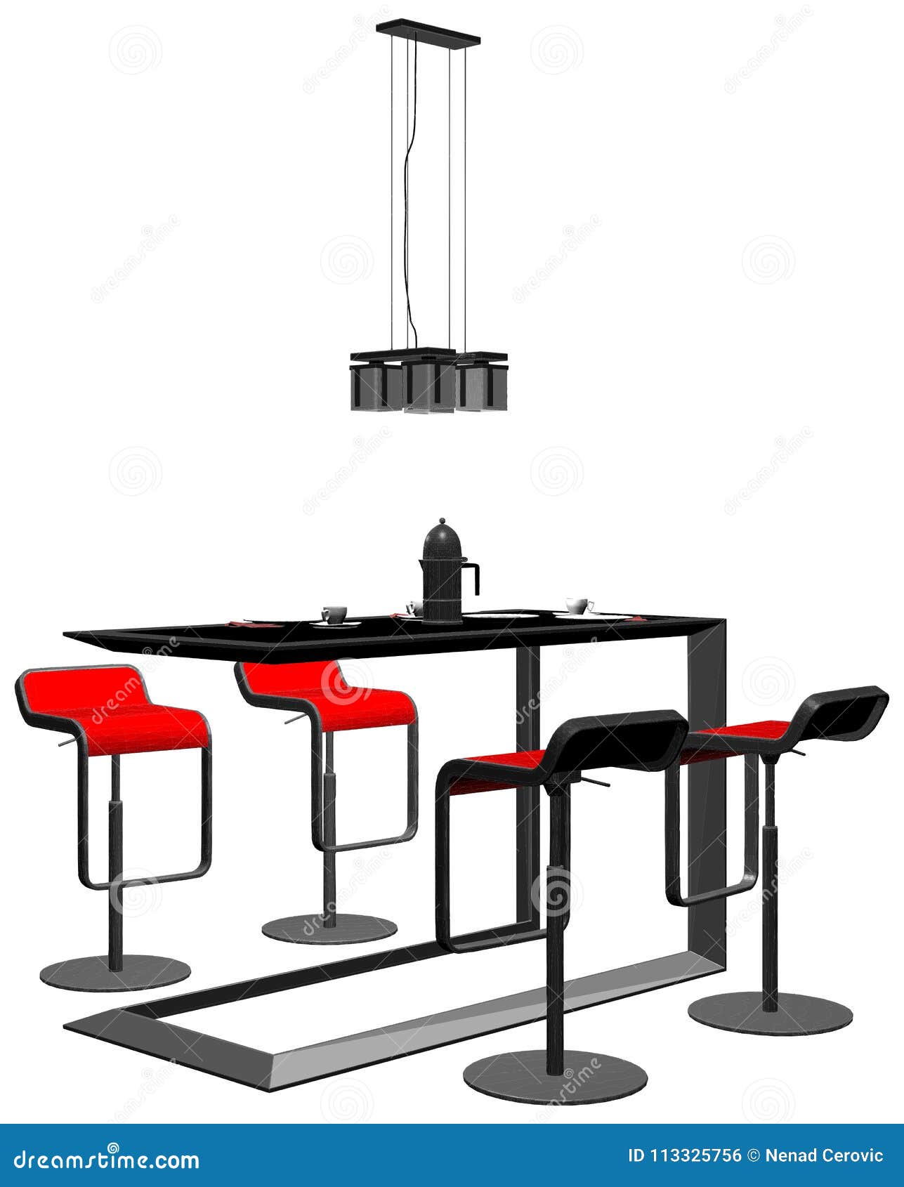 Modern Dining Room Table Illustration Isolated On White Vector Stock Modern Dining Room Table Illustration Isolated On White Vector Stock