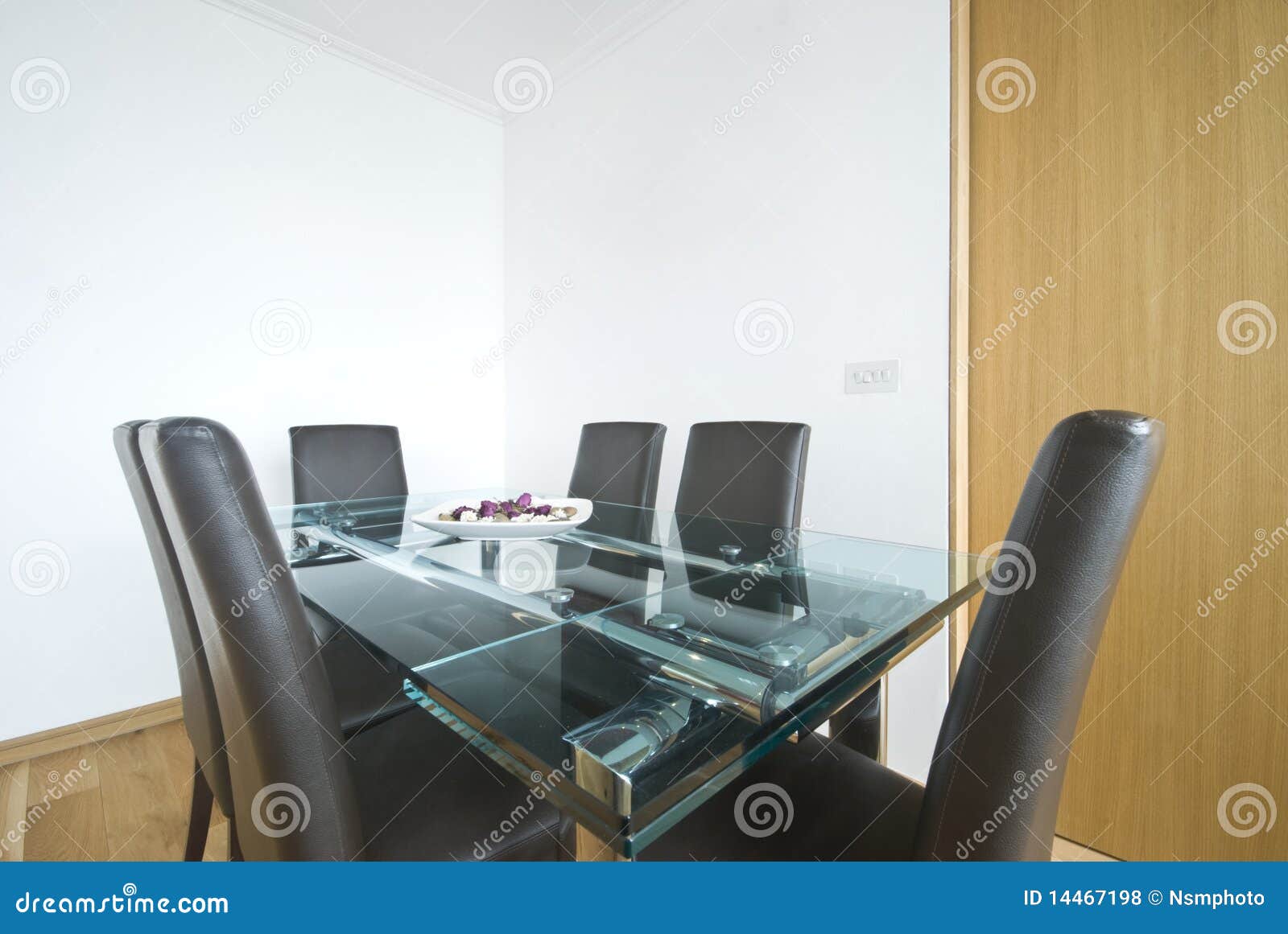 Modern Dining Table with Leather Chairs Stock Photo Image of floor, chairs 14467198