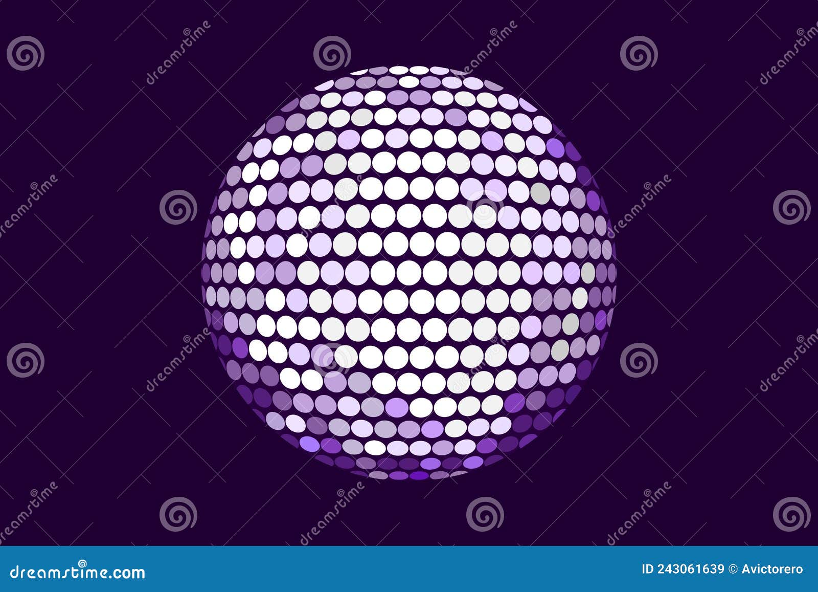 Modern Disco Ball Made of Bright Dots Stock Vector Illustration of