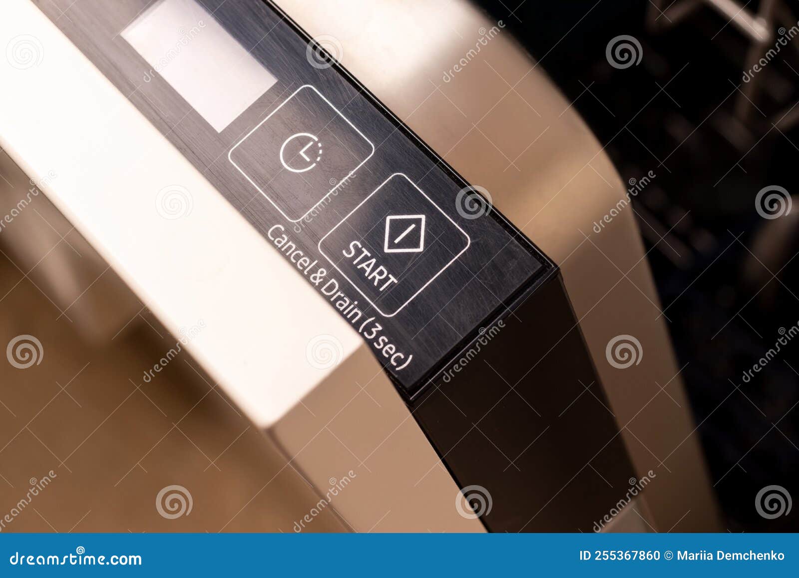 Dishwasher Start Button on Control Panel Stock Photo Image of dish