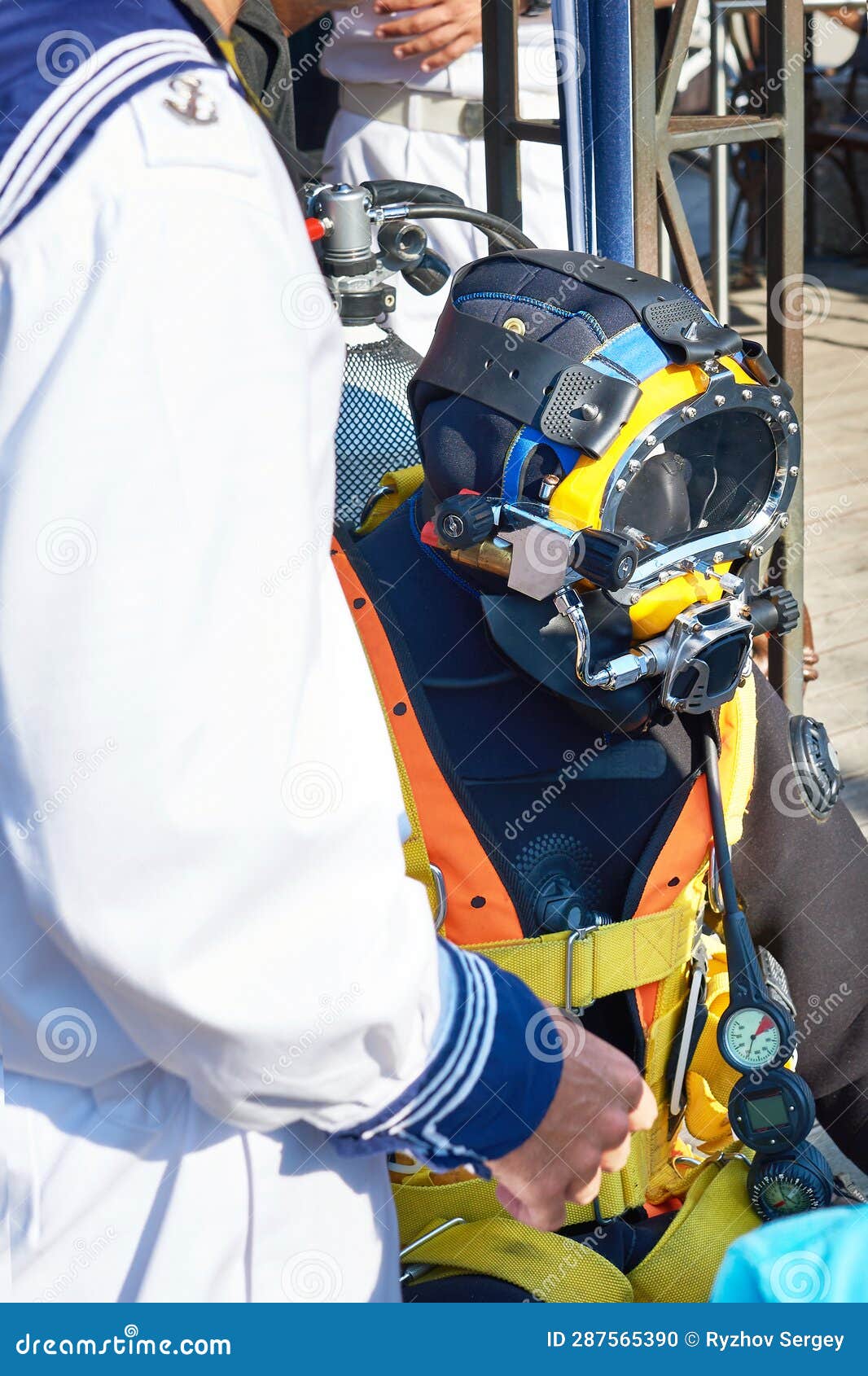 Modern Diving Helmet and Suit Stock Photo Image of metal, maritime