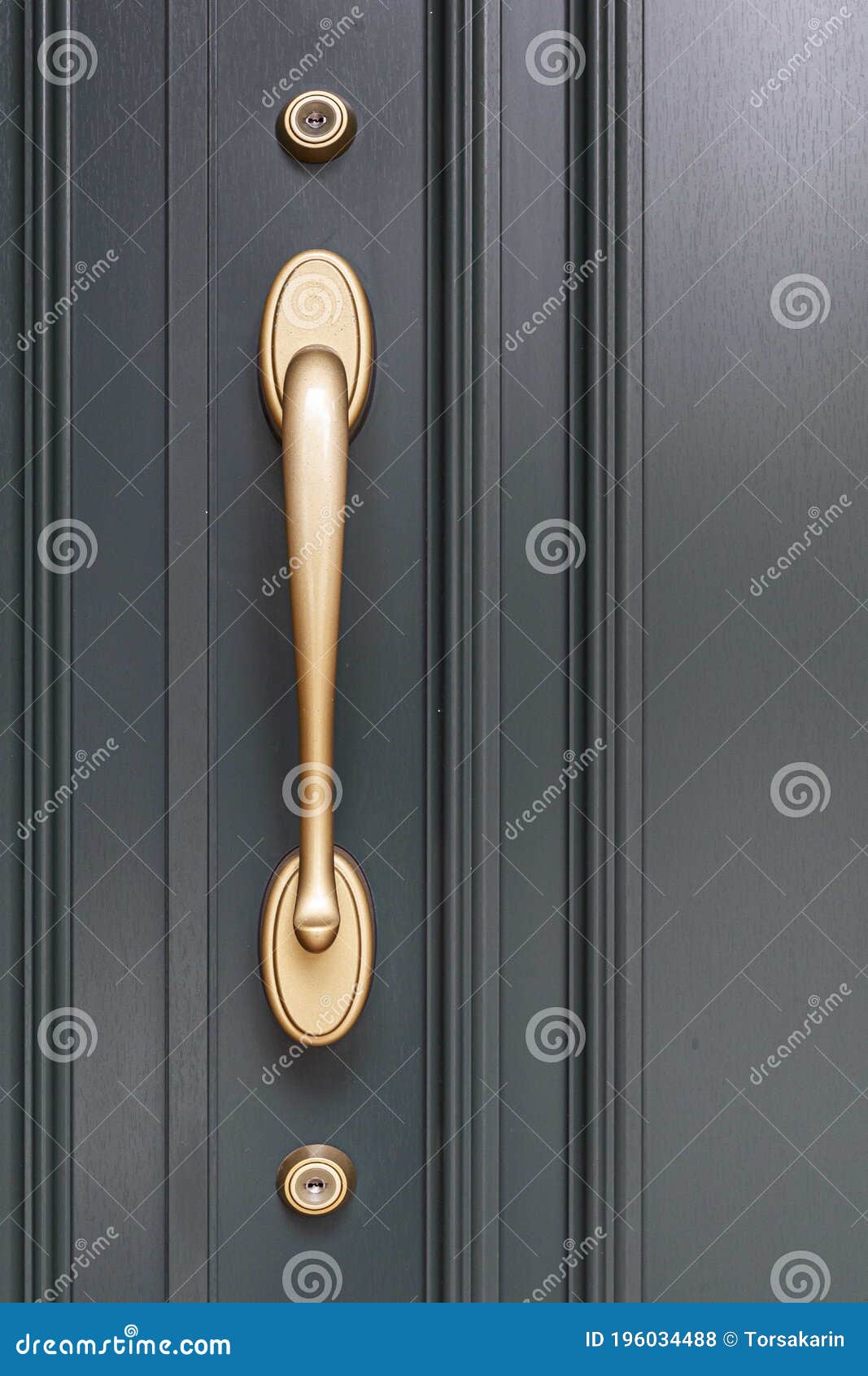 Modern Door Handle with Security System Lock Stock Photo Image of