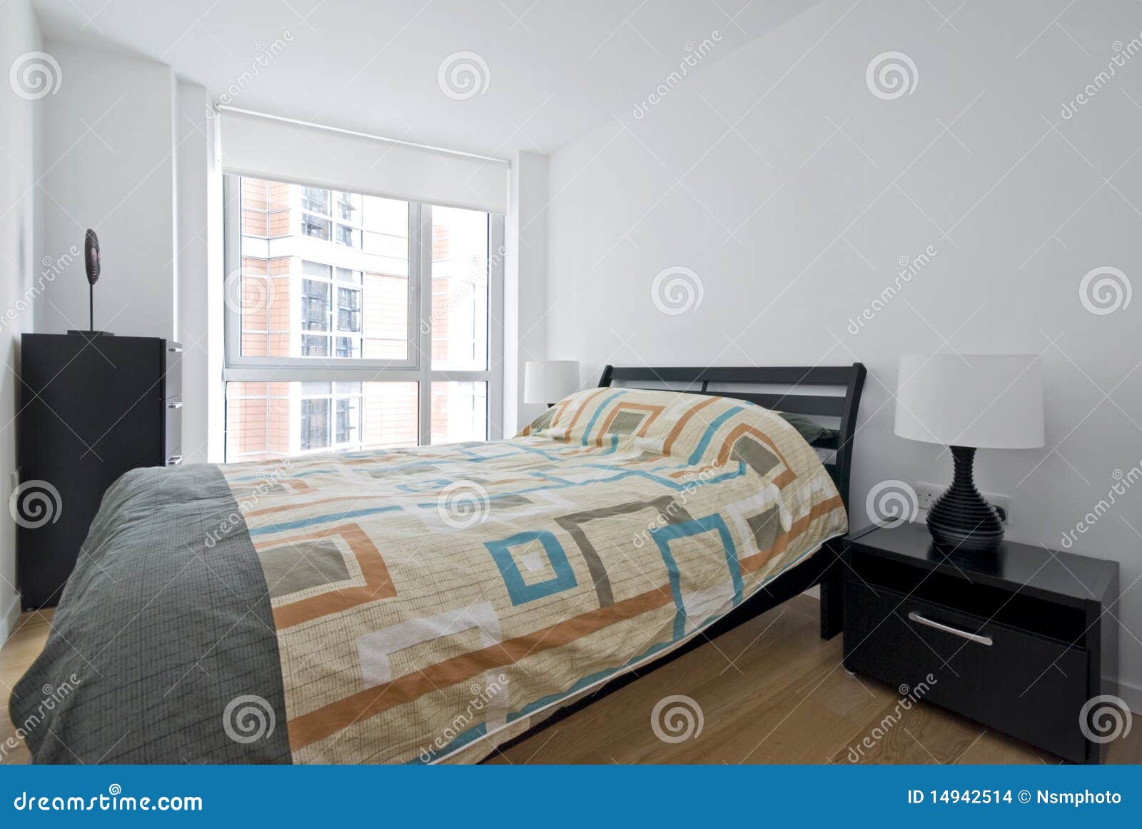 Modern Double Bedroom With King Size Bed Stock Photo Image
