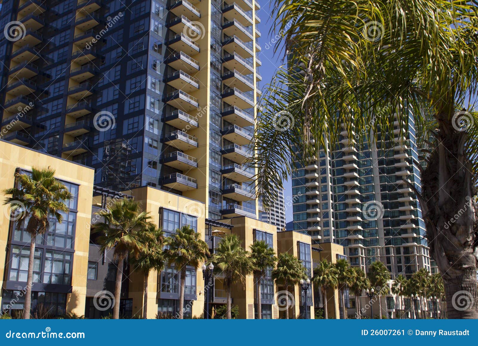 Modern Downtown San Diego Condos and Retail Stock Image Image of city