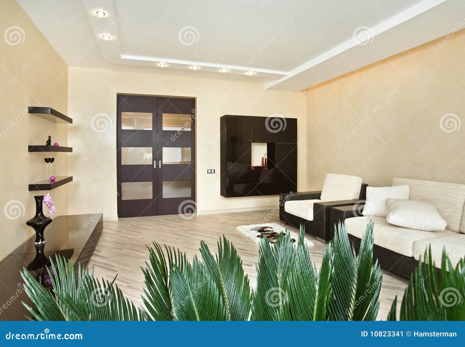  Modern  Drawing room  Interior  In Warm Tones Stock Image 