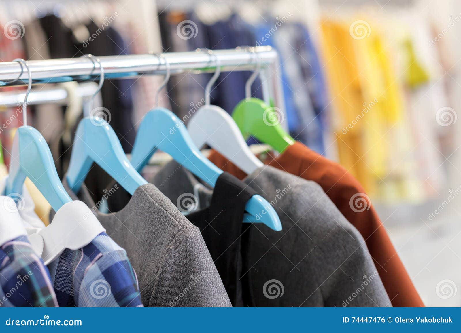 Modern Dresses on Hangers in Shop Stock Photo - Image of apparel ...