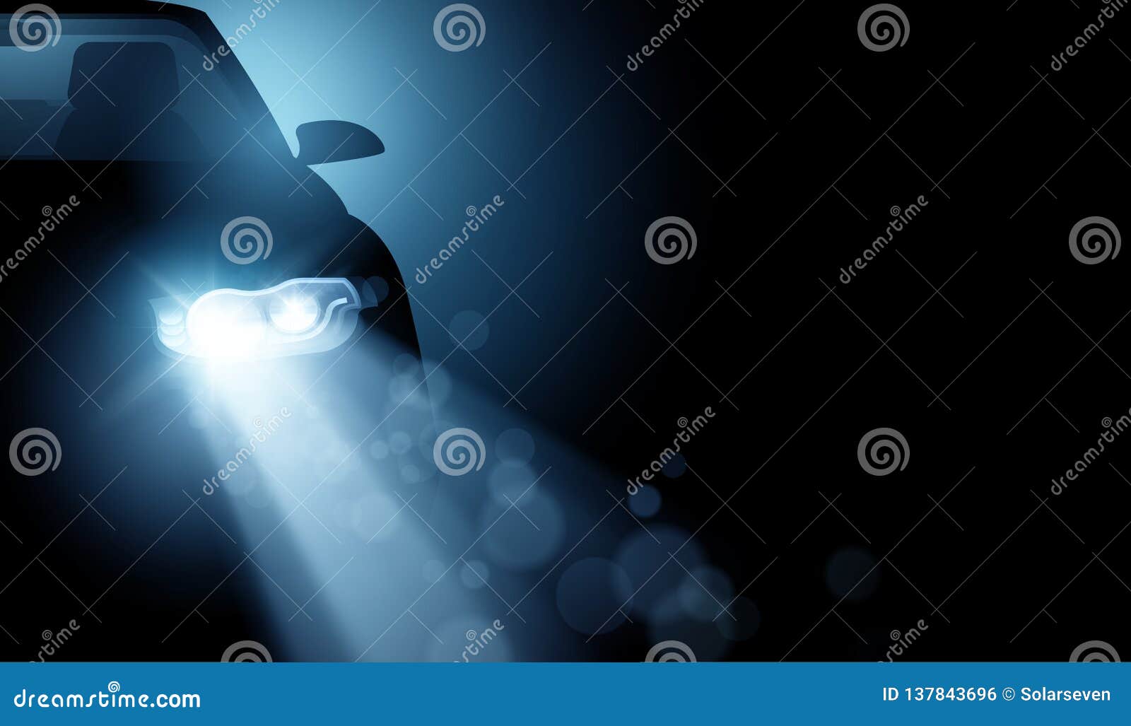 modern driving car led headlights background