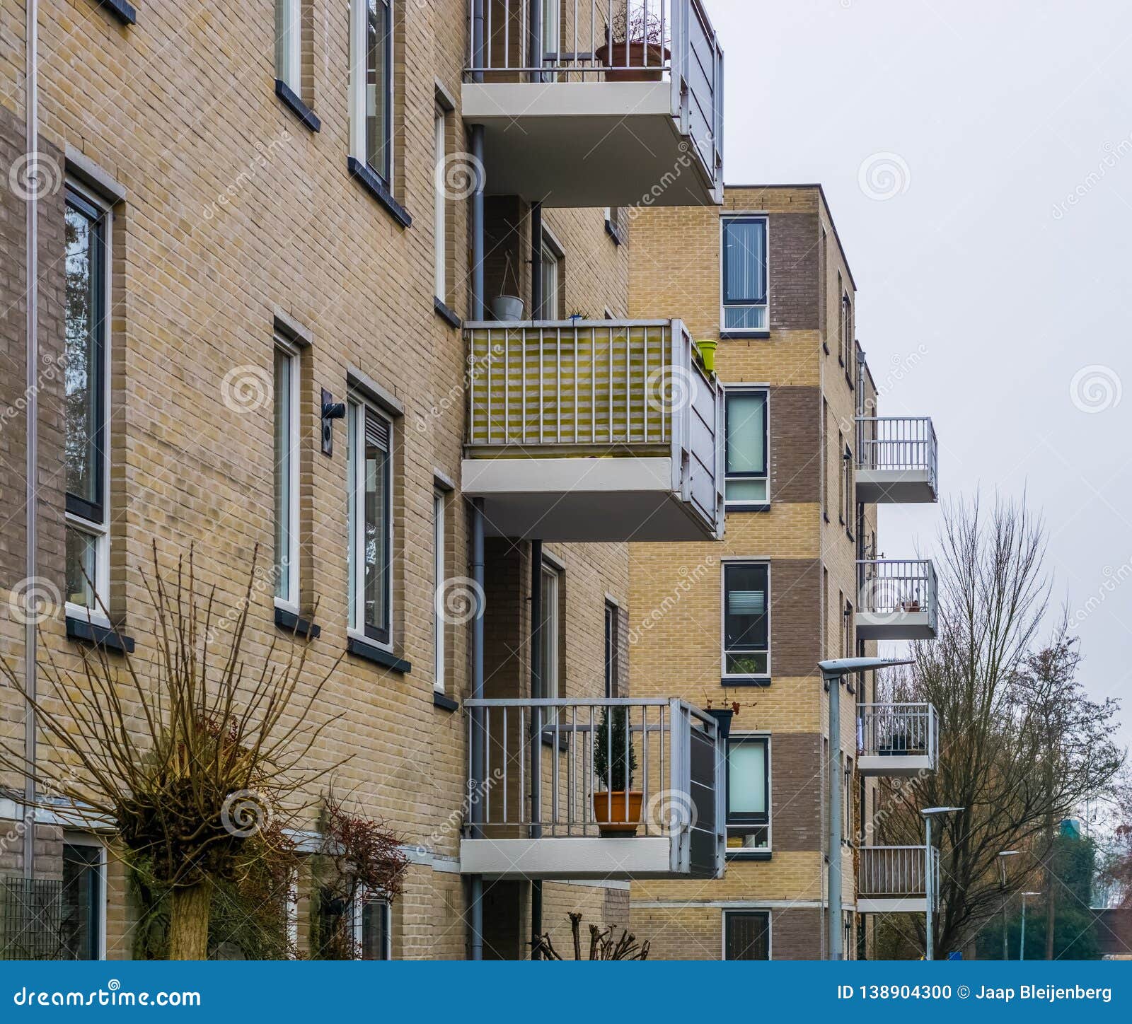 Modern Dutch Architecture in Hilversum, Apartment Complex with Balcony
