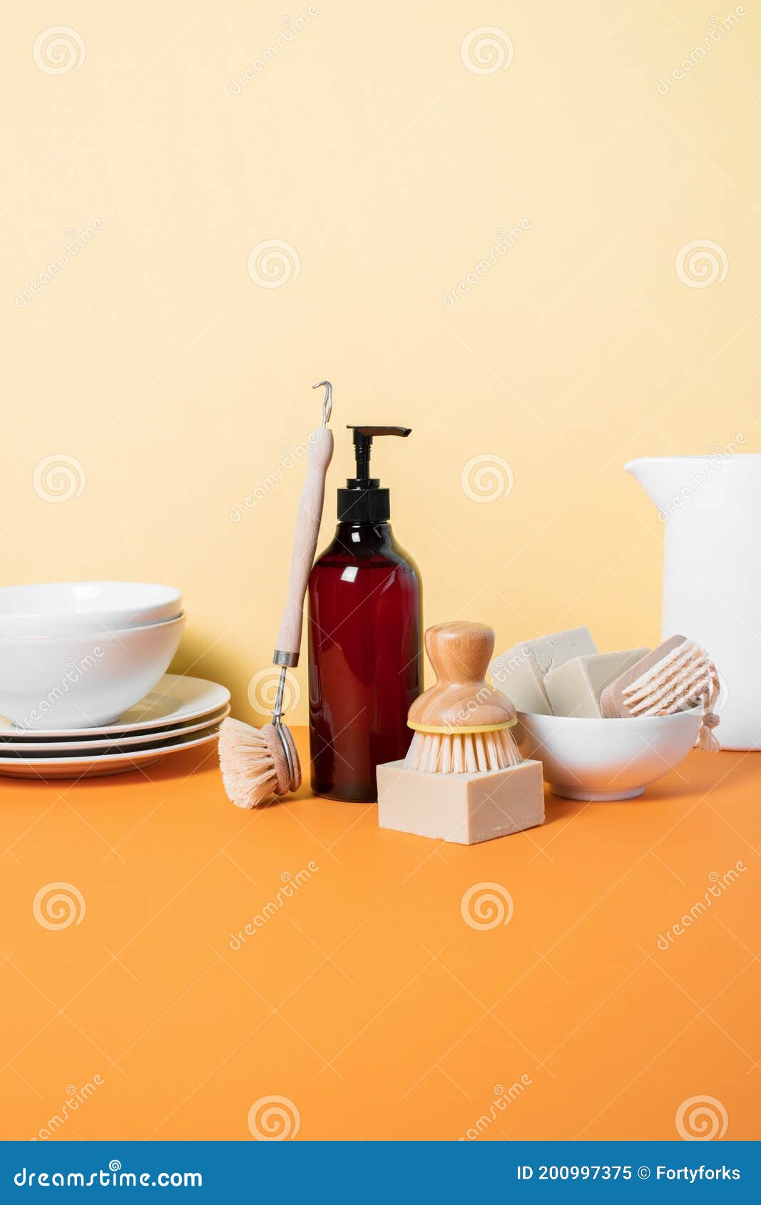 Modern Ecofriendly Kitchen Washing Dishes Utensils Stock Image Image