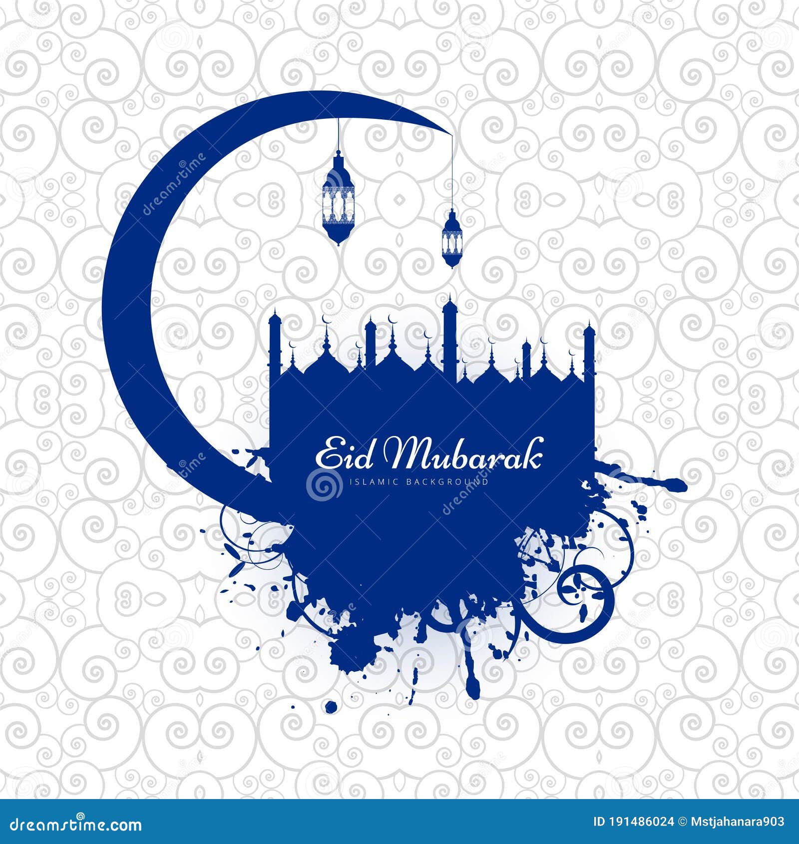 Modern Eid Mubarak Background Card Vector Stock Vector - Illustration of  modern, islam: 191486024