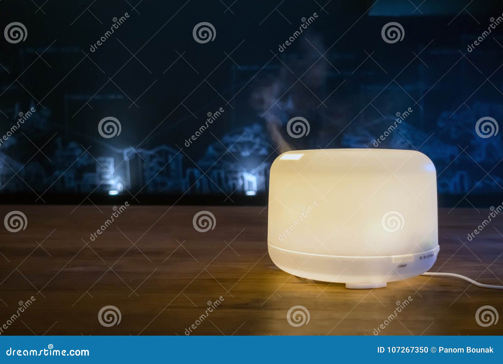 Modern Electric Aroma Diffuser Machine in Operation Stock Photo Image