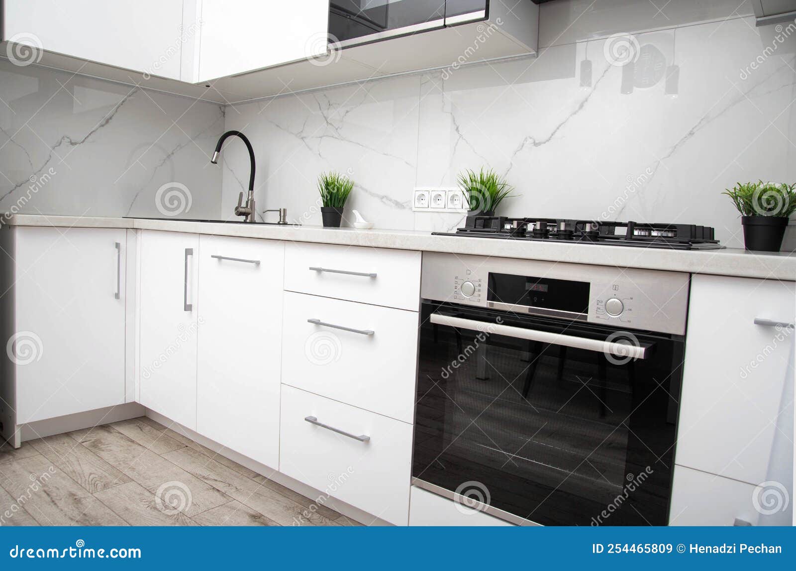 Modern Electric Oven in the Kitchen. Interior and Decorations in the