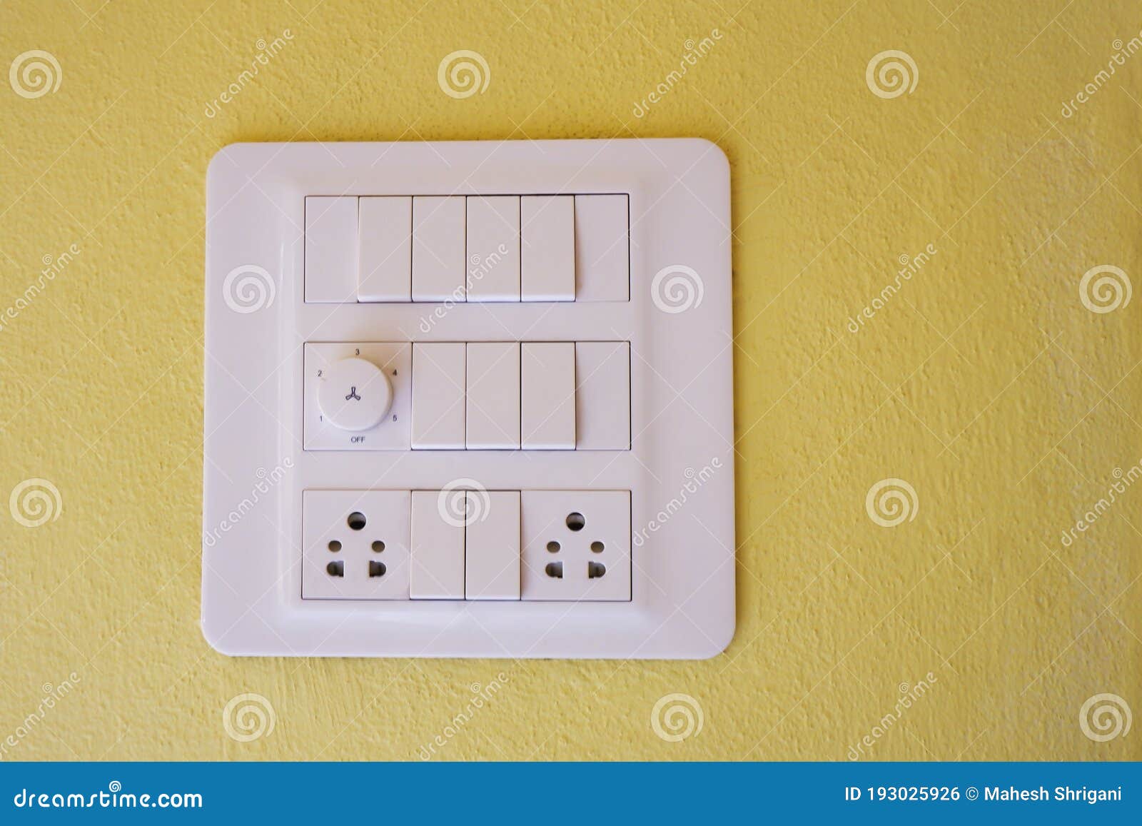 Modern Electrical Panel Isolated on Yellow Wall Stock Photo Image of