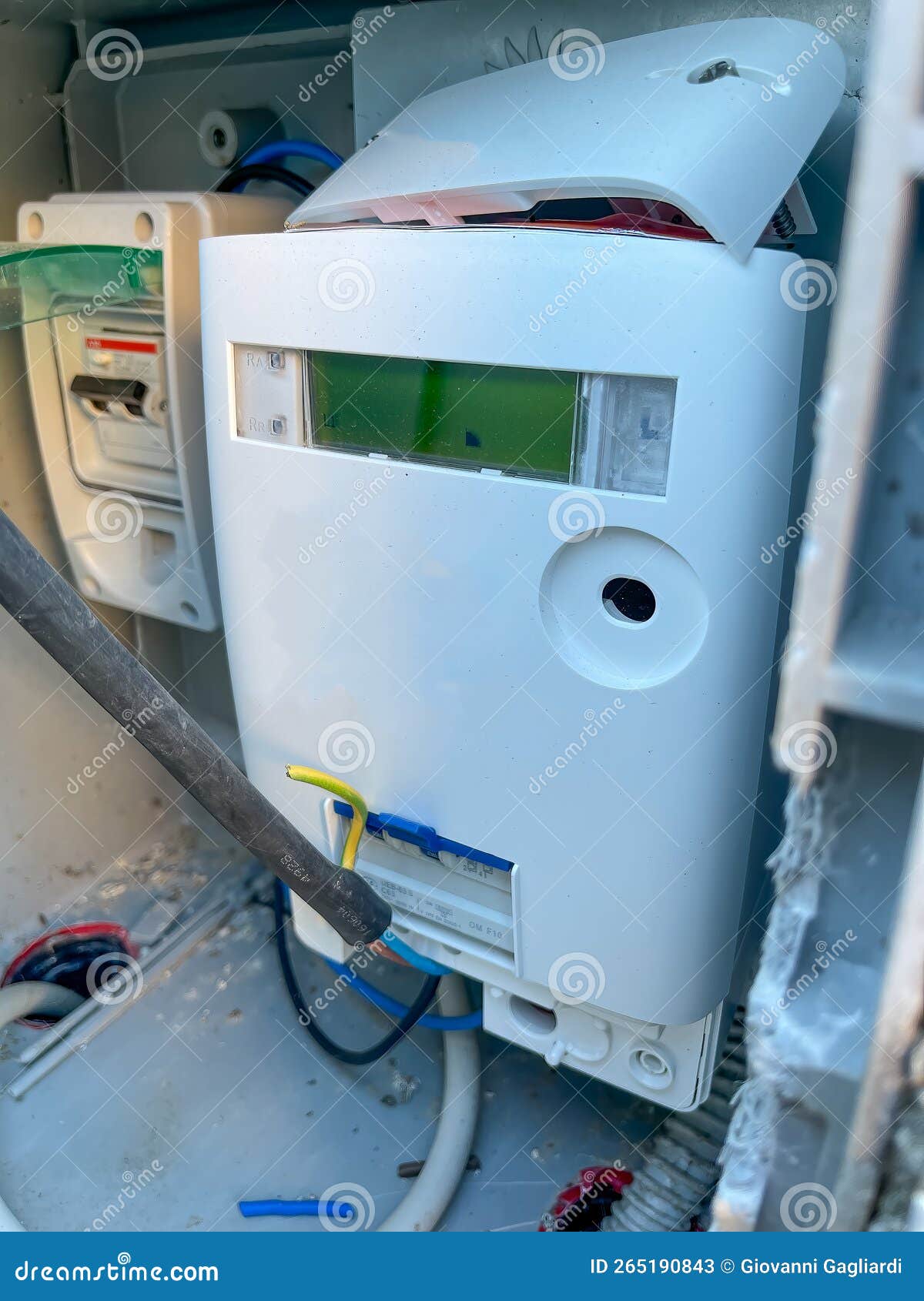 Modern Electricity Meter Outside the House Stock Image Image of home