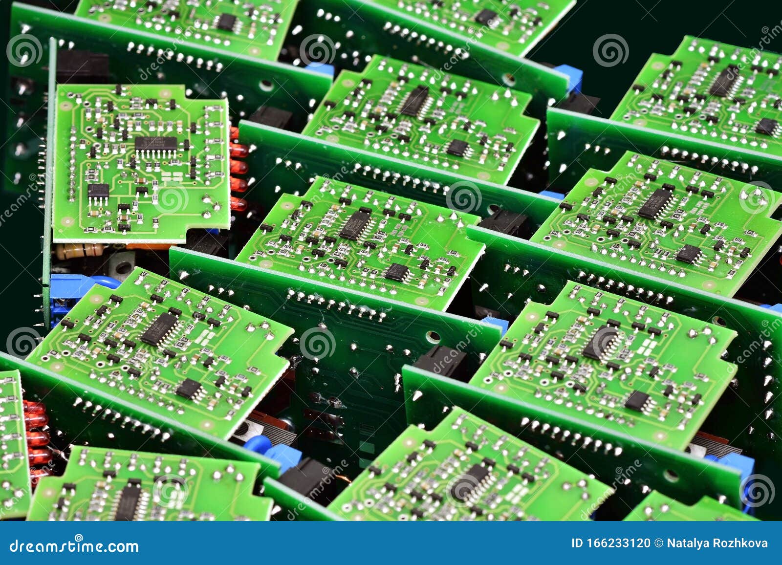Modern Electronic Chips on a Circuit Board Stock Photo Image of macro
