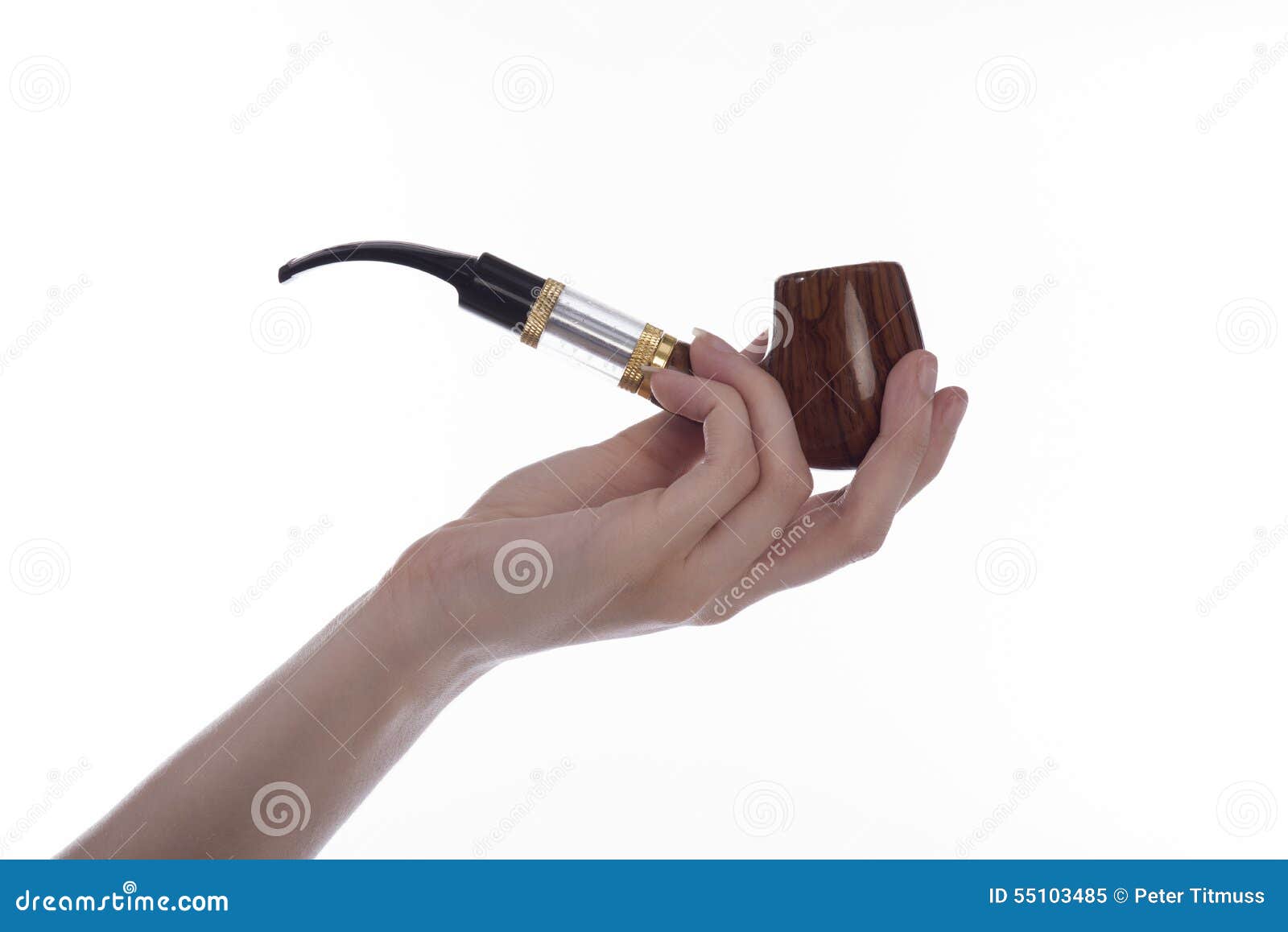 Modern Electronic Pipe in a Smokers Hand Stock Image Image of battery