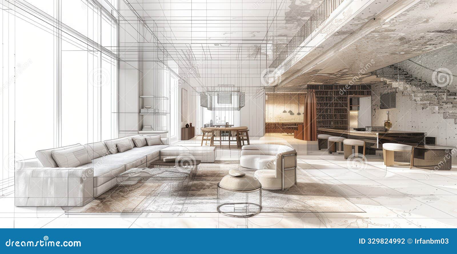 modern elegance in interior . abstract architecture meets high-style interiors