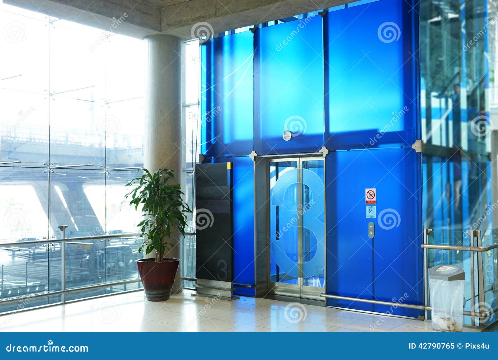 The Modern Elevator in the Airport Terminal Stock Image Image of lift
