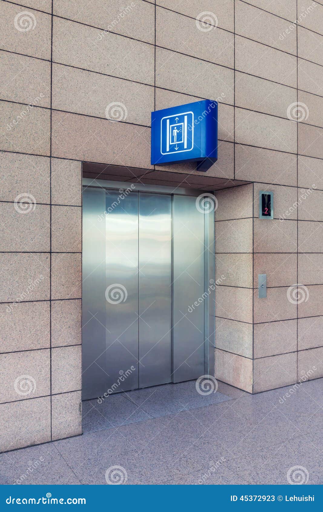 Modern Elevator with Closed Doors Stock Image Image of doors, building 45372923