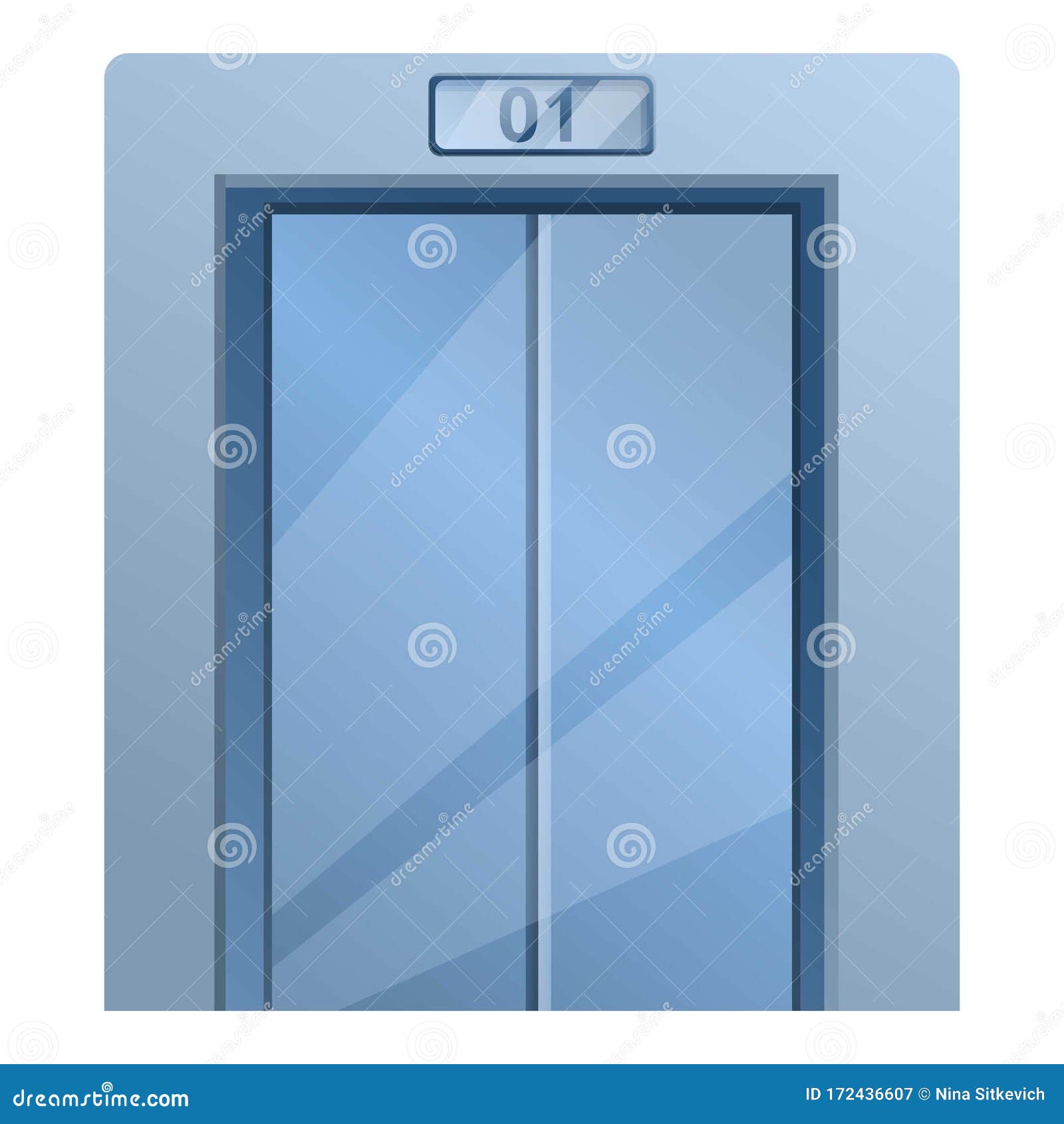 Modern Elevator Icon, Cartoon Style Stock Vector - Illustration of
