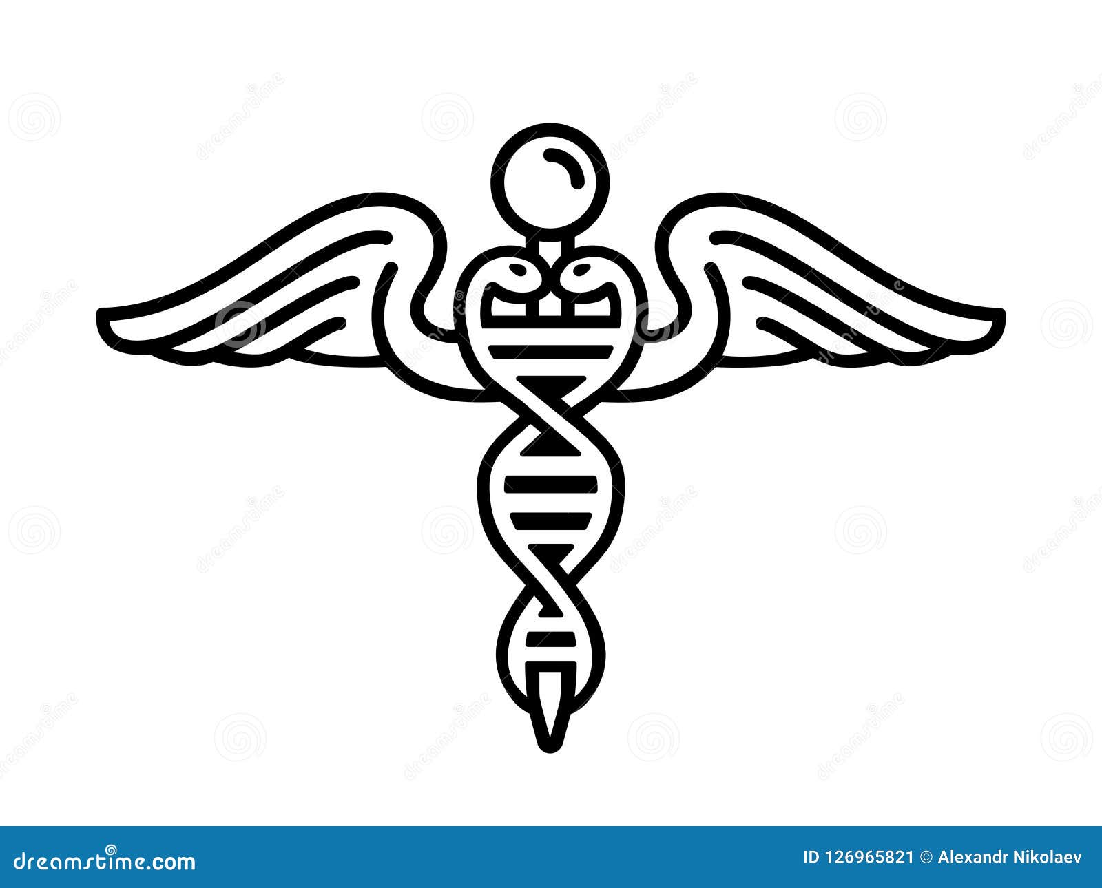 Modern Emblem Of Genetic Engineering As Part Of Medicine With