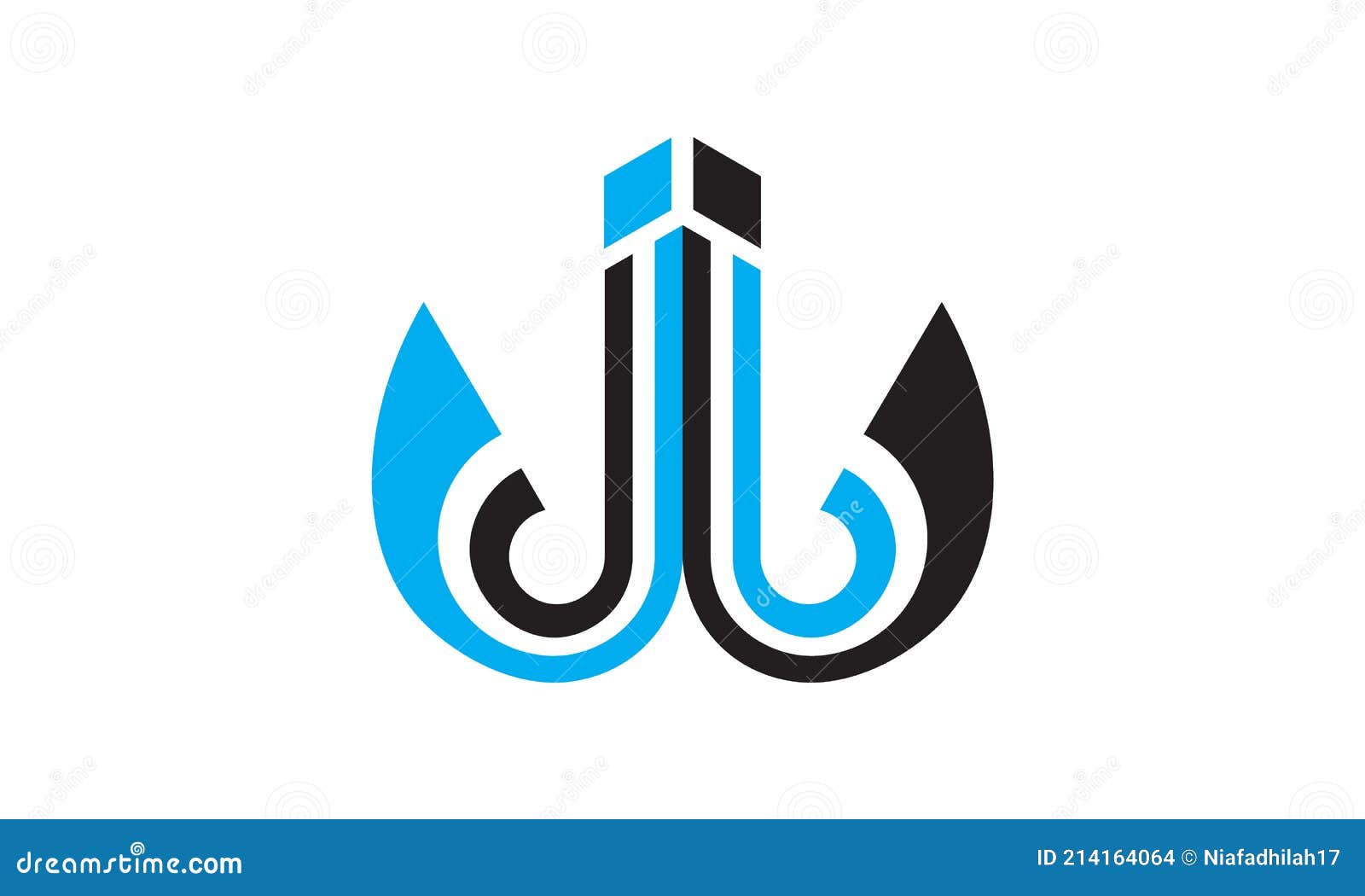 Modern En Uniek Logo Met Dubbele Letter J Vector Illustratie - Illustration of zwart, blauw: