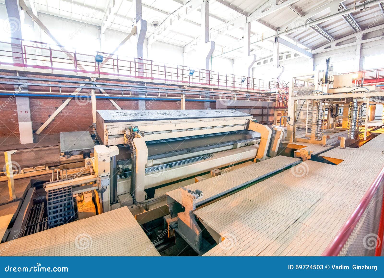 Modern Equipment at Factory Producing Concrete Blocks Stock Image