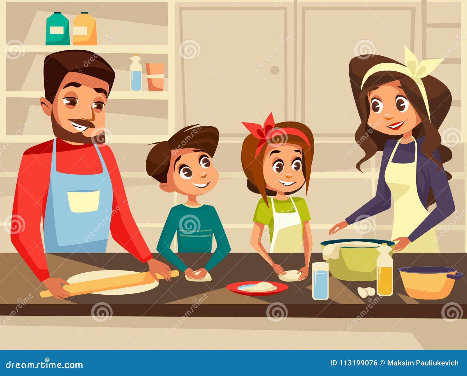 Modern European Family Cooking at Kitchen Vector Flat Cartoon Illustration of Family Together Preparing Meal Food Stock Vector - Illustration of kitchen, cook: 113199076 Modern European Family Cooking at Kitchen Vector Flat Cartoon Illustration of Family Together Preparing Meal Food Stock Vector - Illustration of kitchen, cook: 113199076