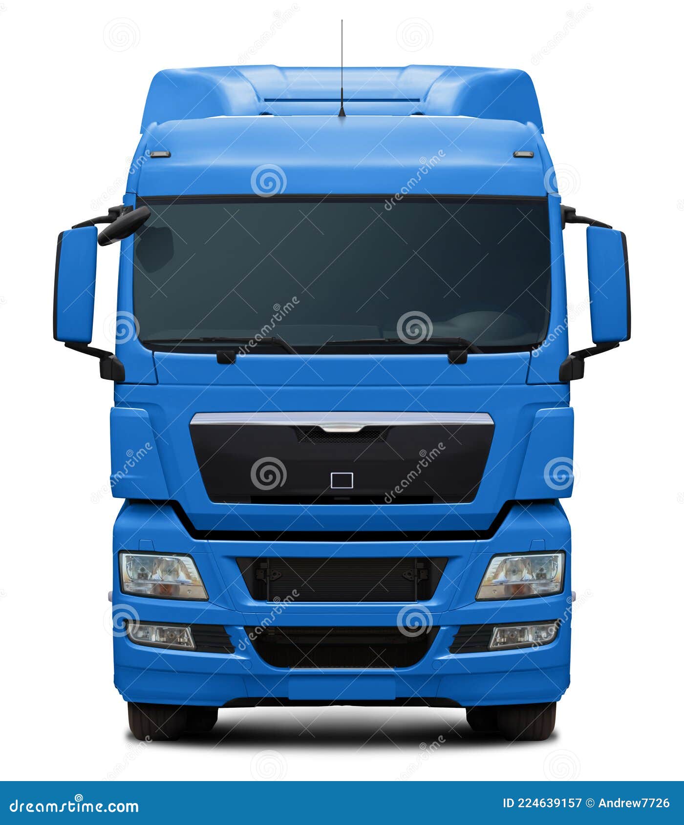 Full Blue Man TGX Truck Front View. Stock Image - Image of loading, object:  224639157
