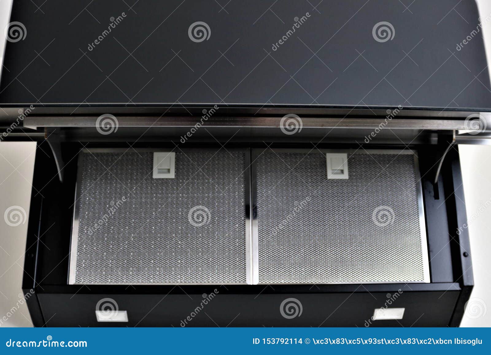 Modern Extractor Hood in the Kitchen. Stock Photo Image of kitchen