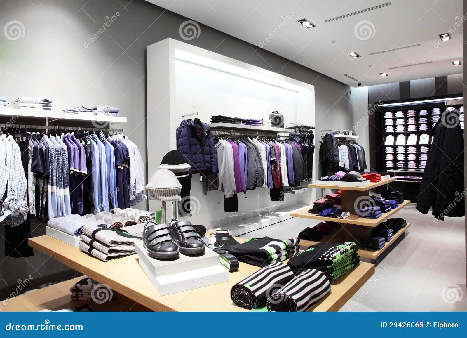 Modern and Fashion Clothes Store Stock Image - Image of commercial ...