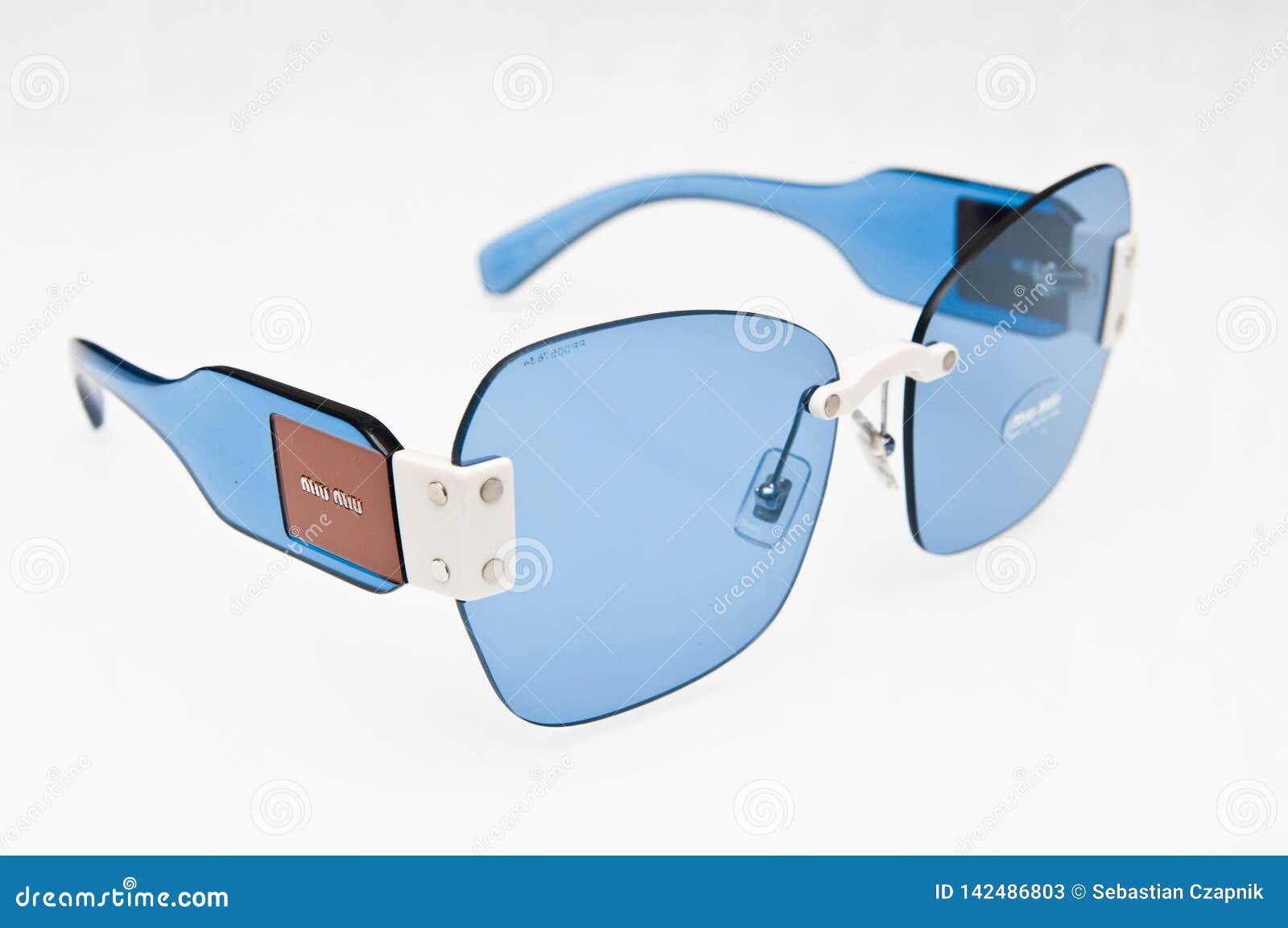 Fashionable Blue Sunglasses of Miu Miu Brand Editorial Stock Photo ...