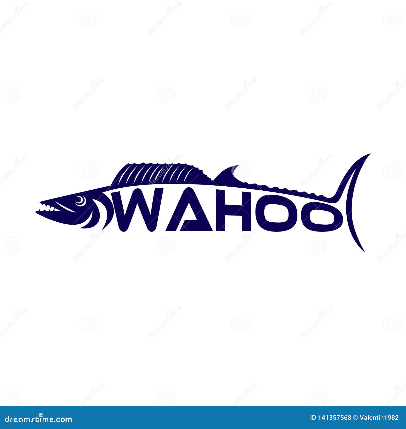 modern fish wahoo logo.  .