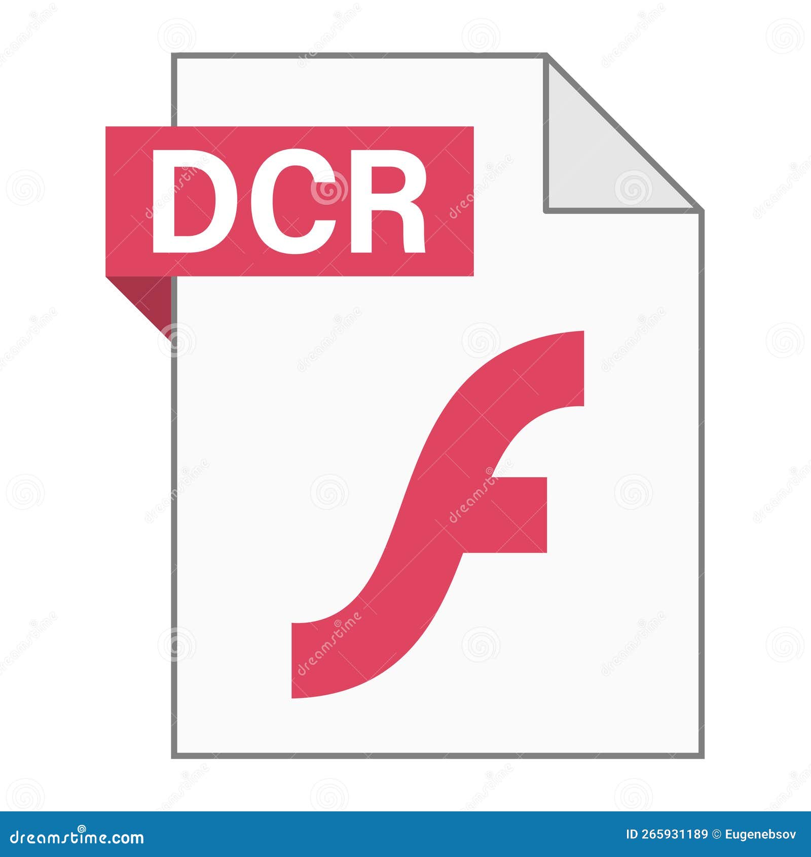 modern flat  of dcr file icon for web