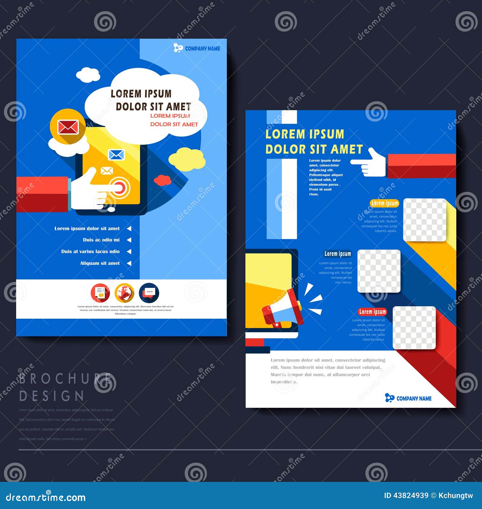 Modern Flat Design Flyer Template for Social Media Concept Stock With Social Media Brochure Template