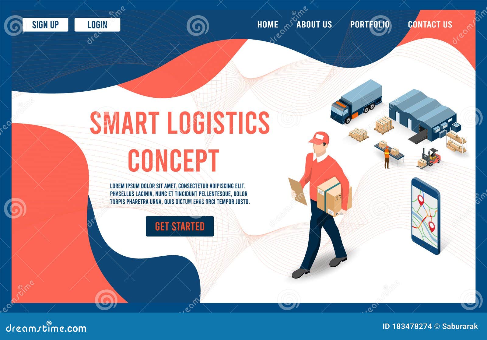 Smart Logistics And Product Delivery Vector Illustration