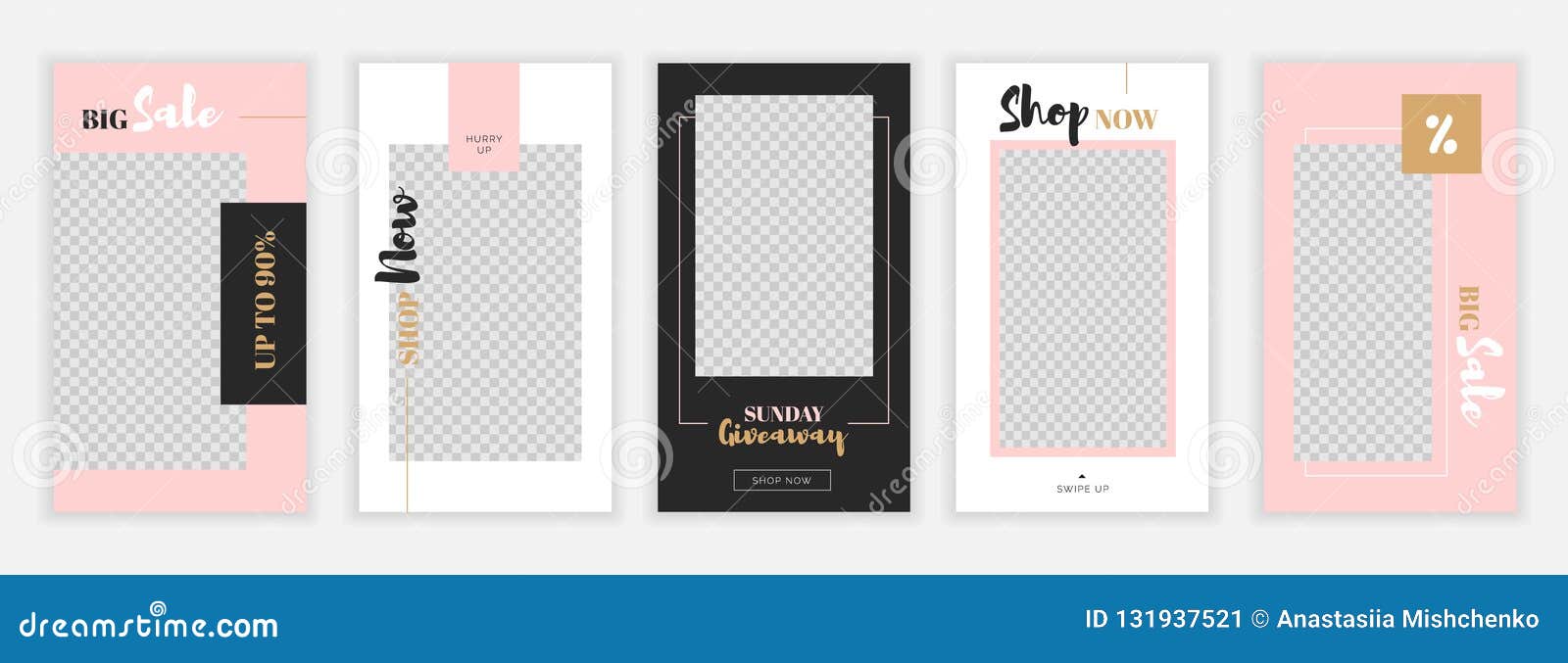 modern flat instagram stories template for blog and sales web online shopping banner concept - instagram online shopping