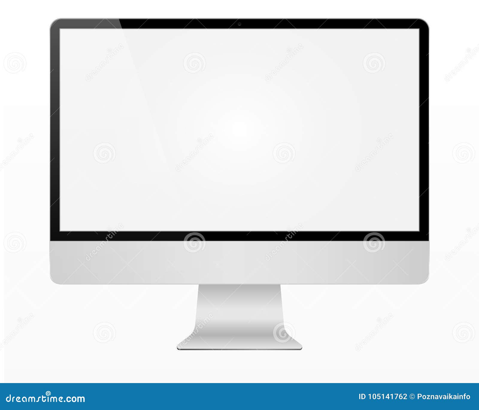 modern flat screen computer monitor imac style. computer display  on white background. layers are orderly and