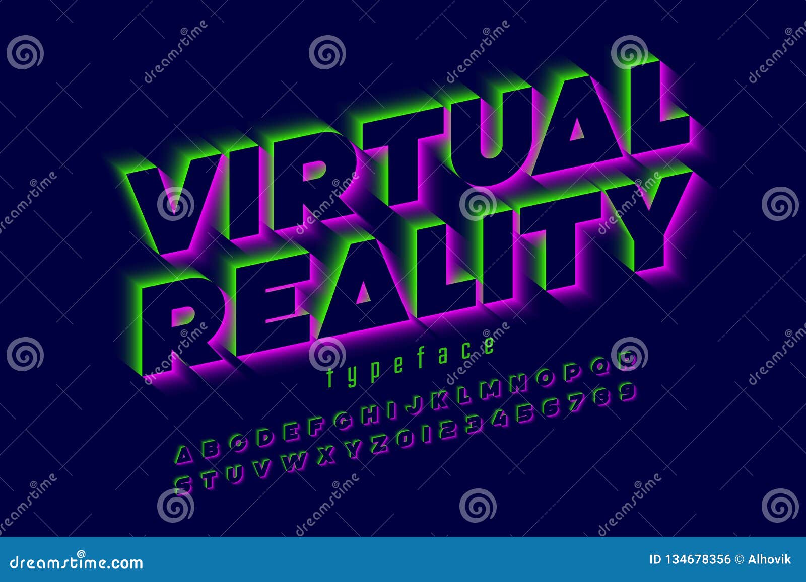 Modern Font, Virtual Reality Stock Vector Illustration of letter