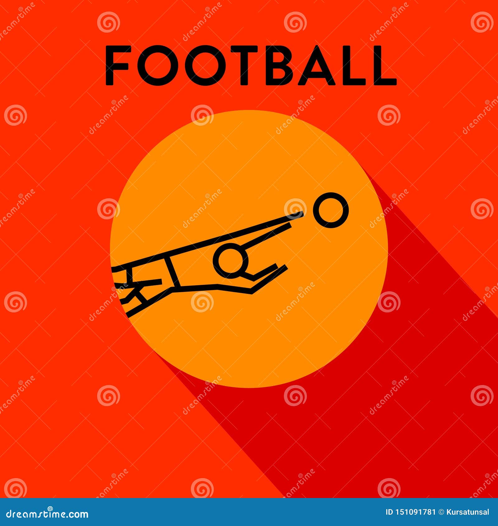 Modern Football Icon with Linear Vector Stock Vector Illustration of