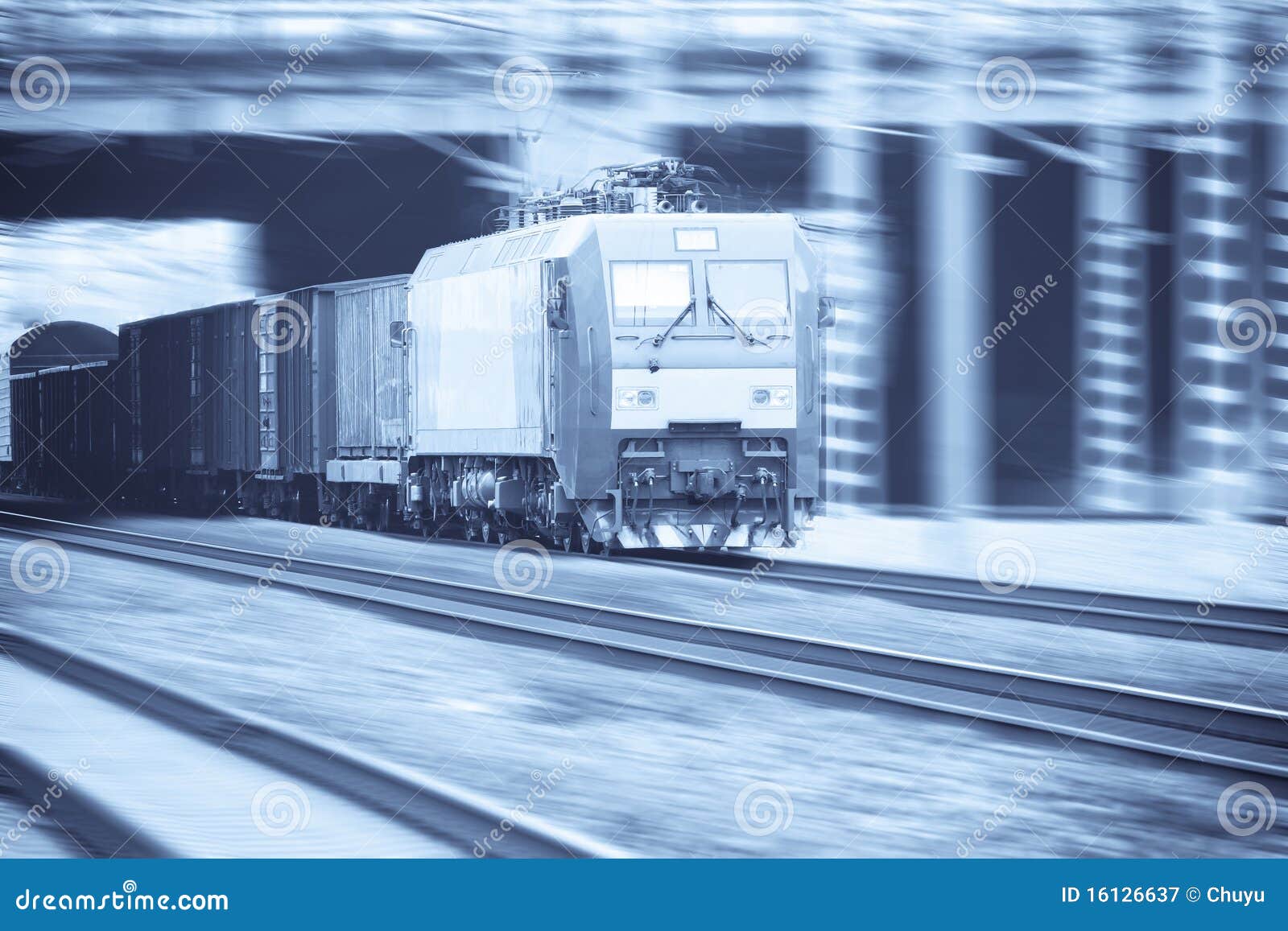 Modern Freight Train with Motion Blur Stock Image Image of line, blue