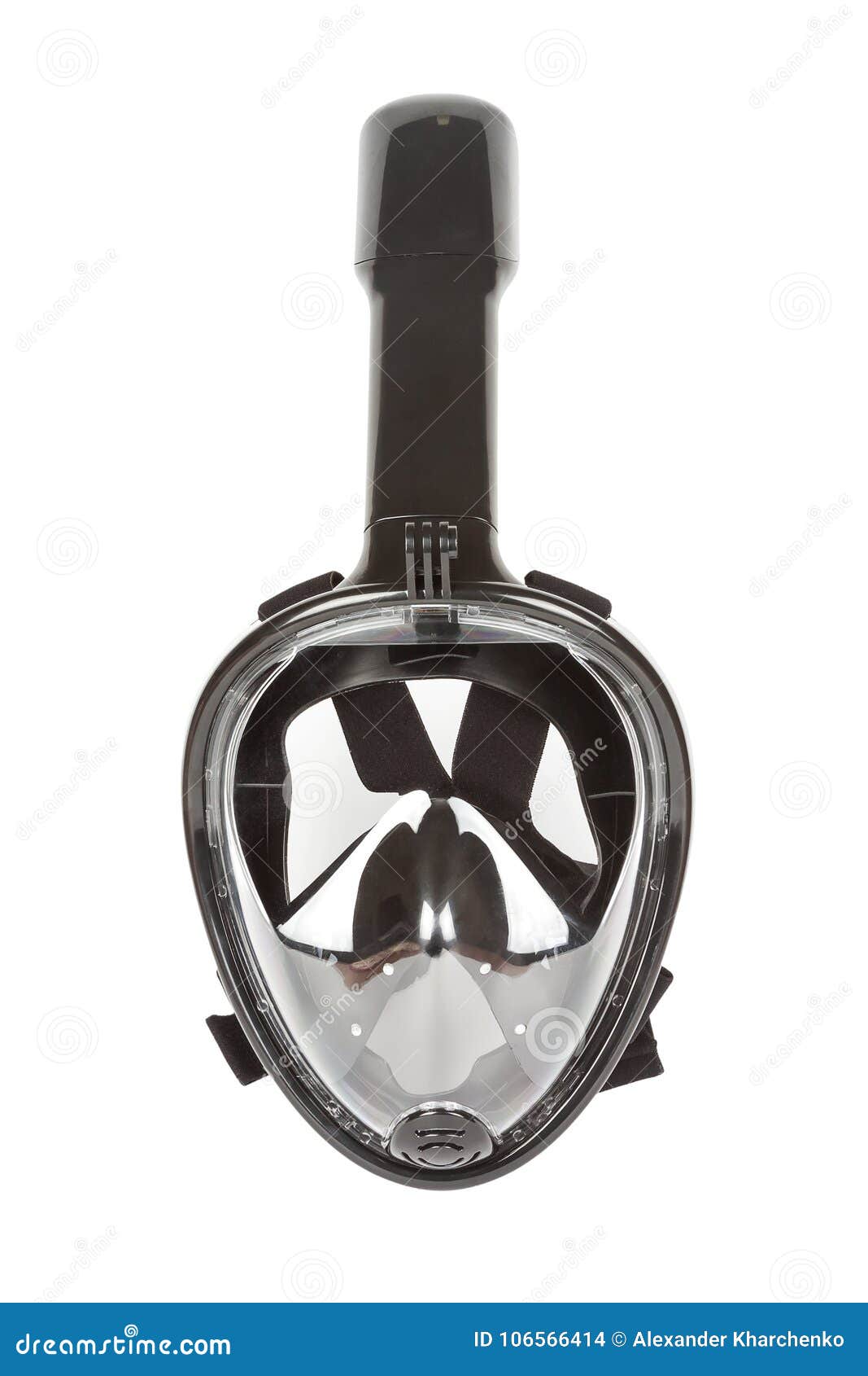 modern full face diving mask with integrate snorkel.